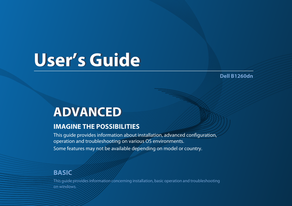 Advanced, User’s guide | Dell B1260dn Laser Printer User Manual | Page 69 / 151