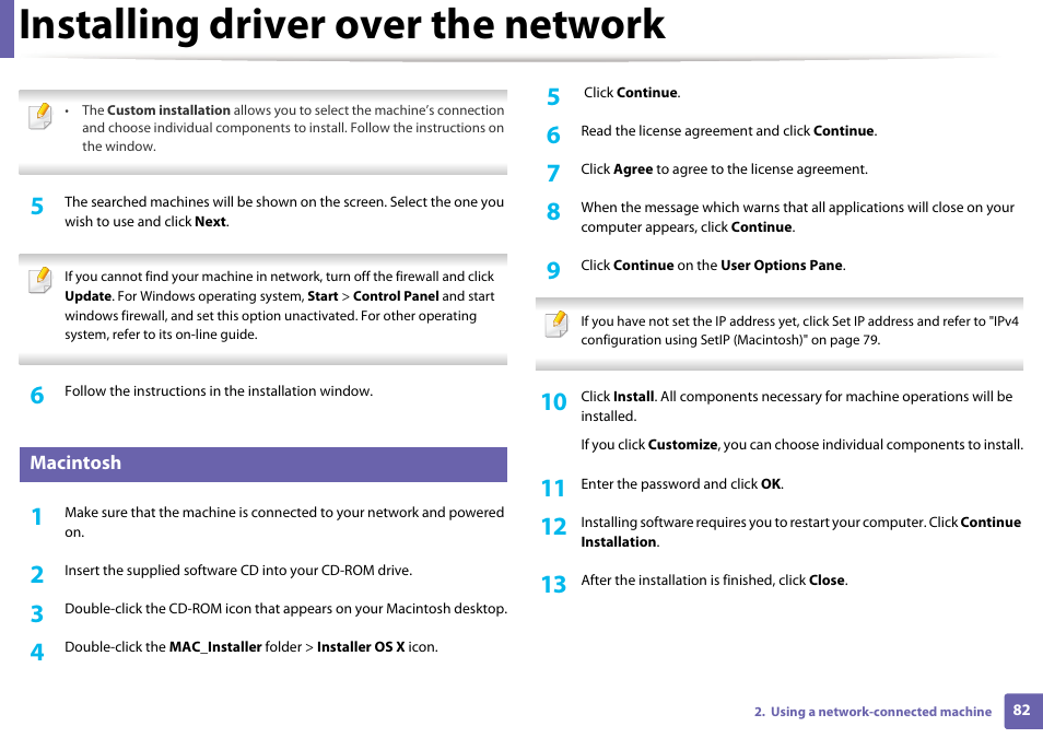 Installing driver over the network | Dell B1260dn Laser Printer User Manual | Page 82 / 151