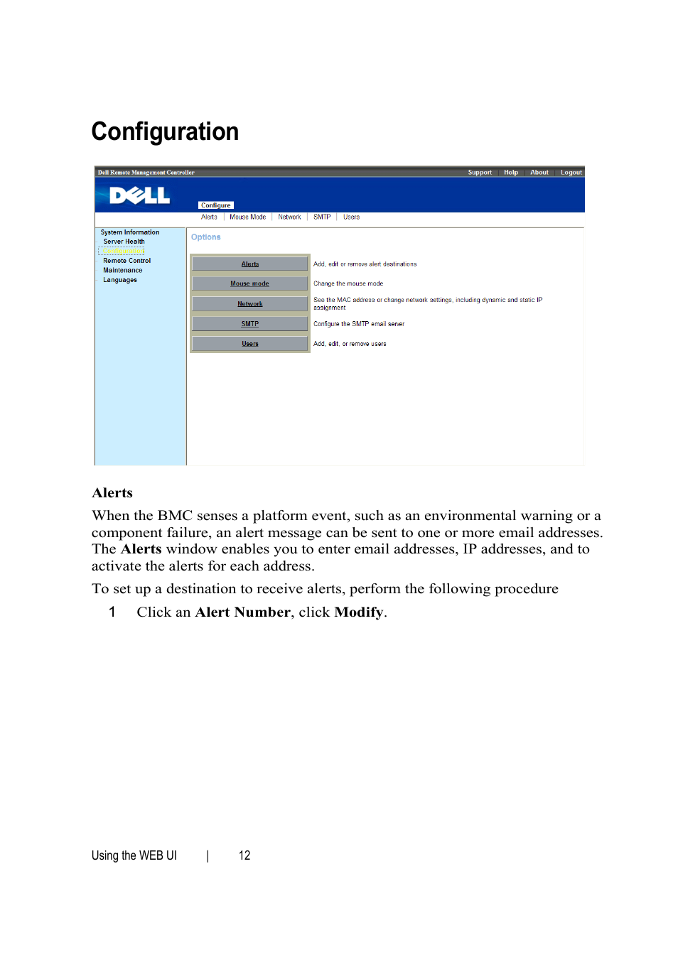 Configuration | Dell PowerEdge C6145 User Manual | Page 12 / 76