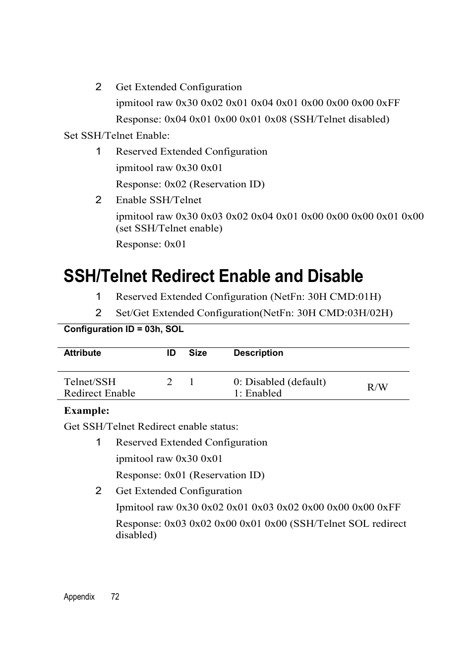Ssh/telnet redirect enable and disable | Dell PowerEdge C6145 User Manual | Page 72 / 76