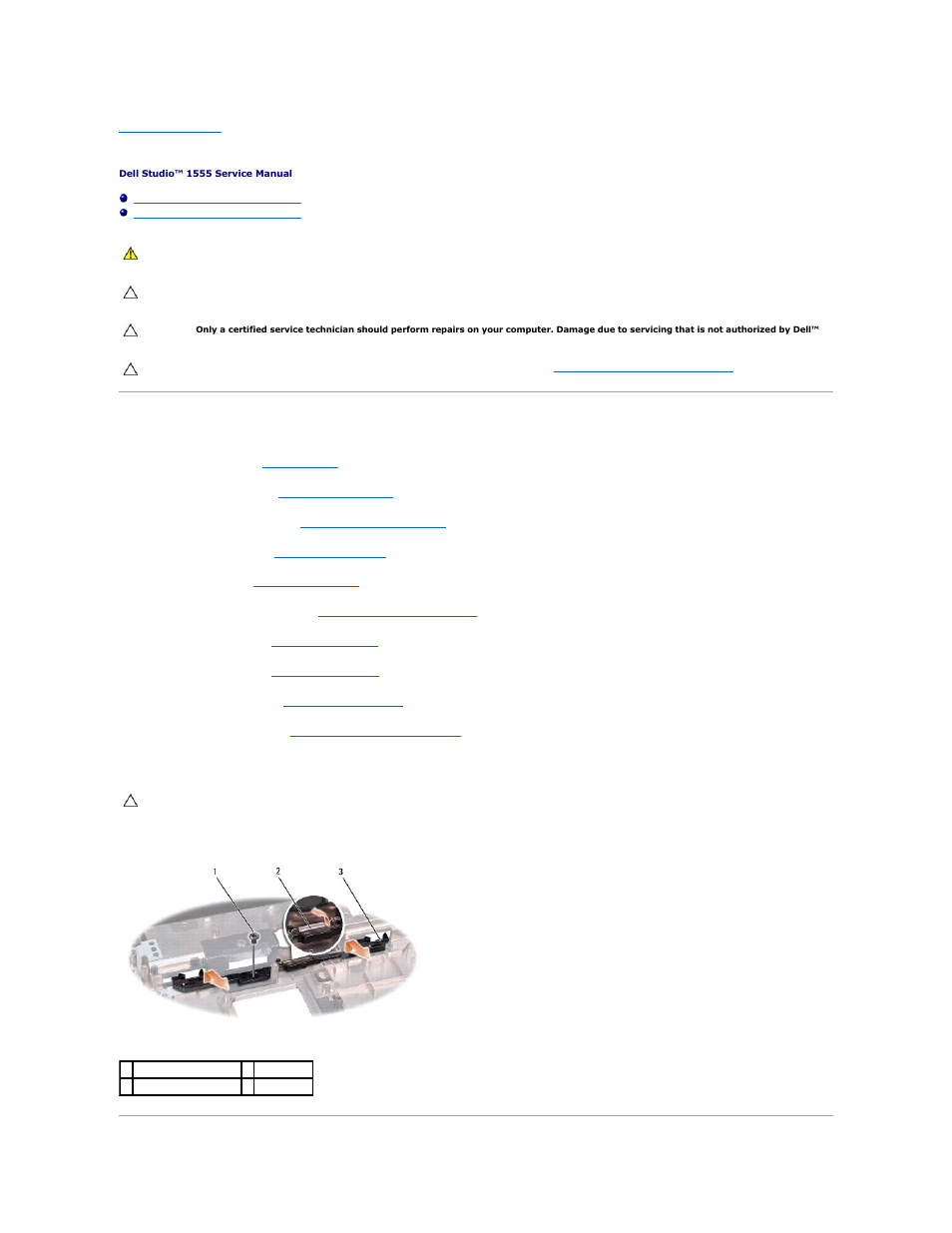 Battery latch assembly, Removing the battery latch assembly | Dell Studio 15 (1555, Early 2009) User Manual | Page 28 / 49