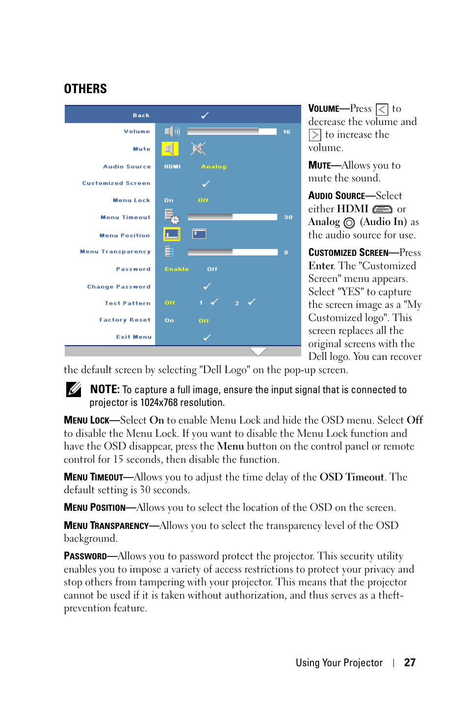 Others | Dell M209X Projector User Manual | Page 27 / 44