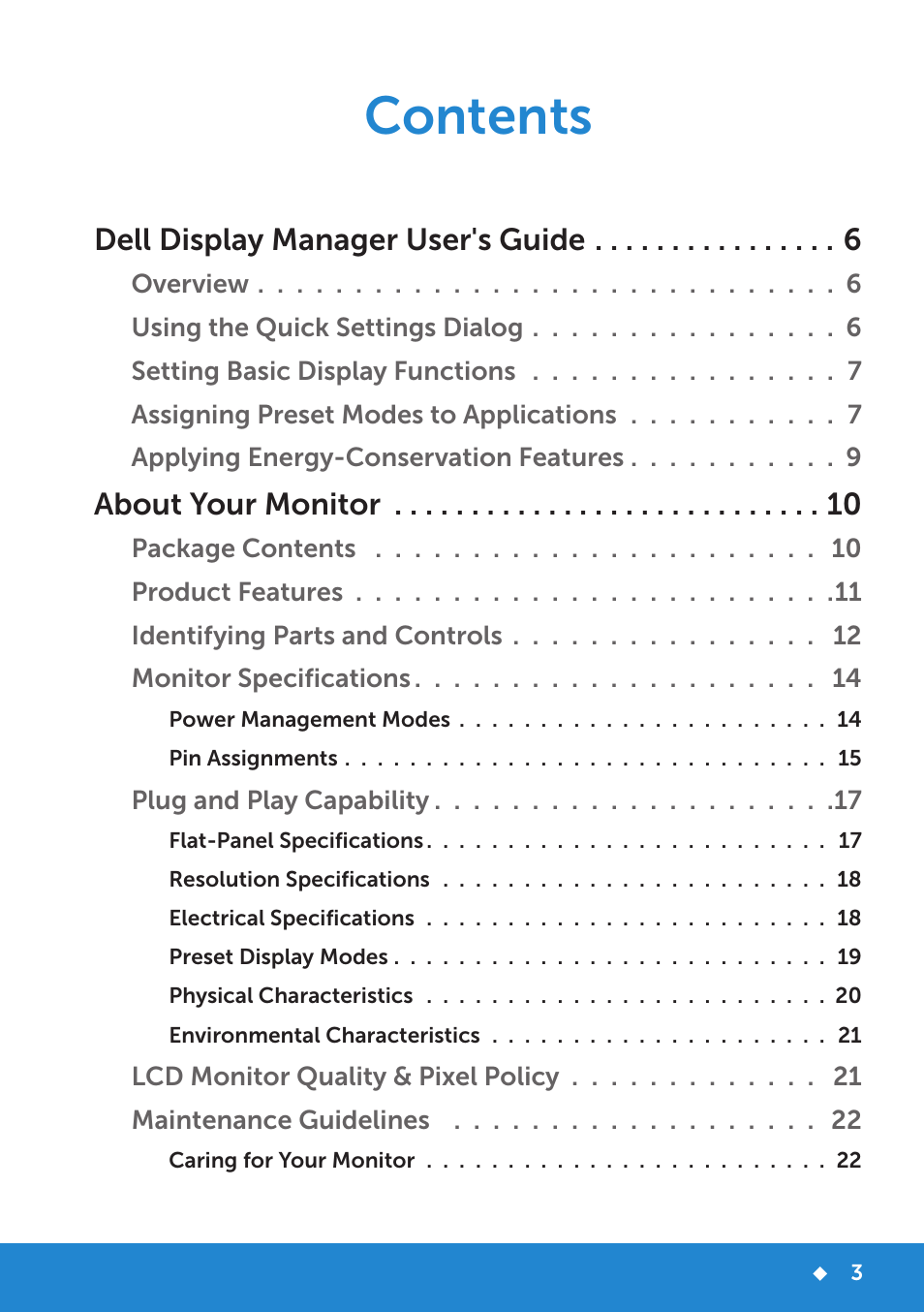 Dell E2314H Monitor User Manual | Page 3 / 70