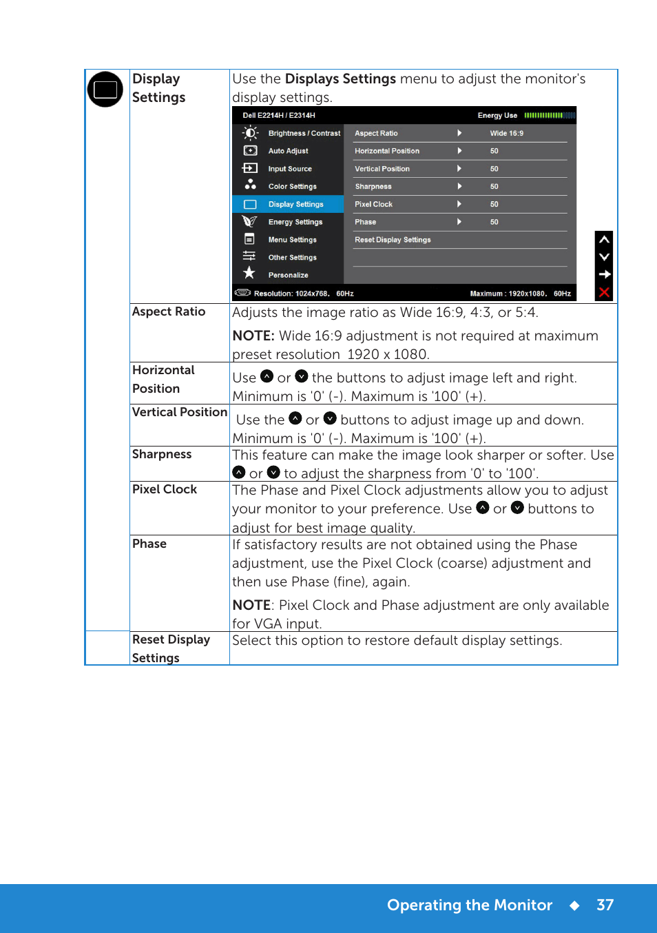 Dell E2314H Monitor User Manual | Page 37 / 70