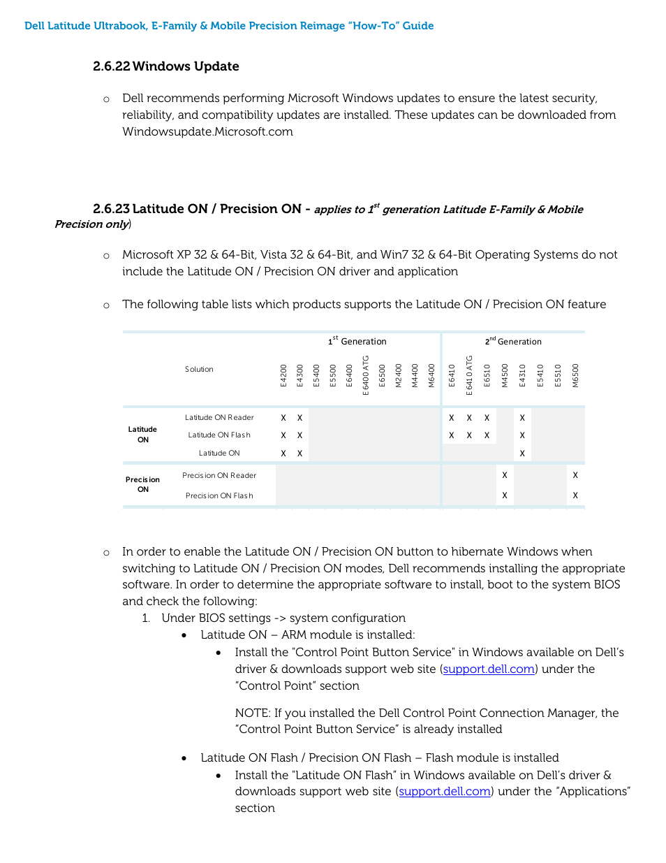 22 windows update, 23 latitude on / precision on | Dell Precision M4600 (Early 2011) User Manual | Page 28 / 45