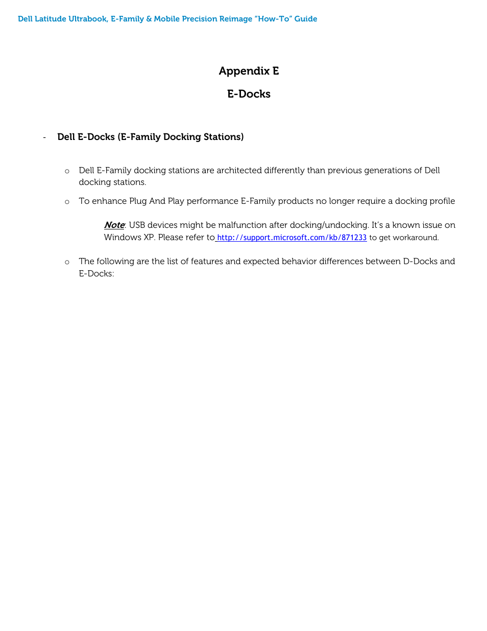 Appendix e - e-docks, Appendix e e-docks | Dell Precision M4600 (Early 2011) User Manual | Page 43 / 45