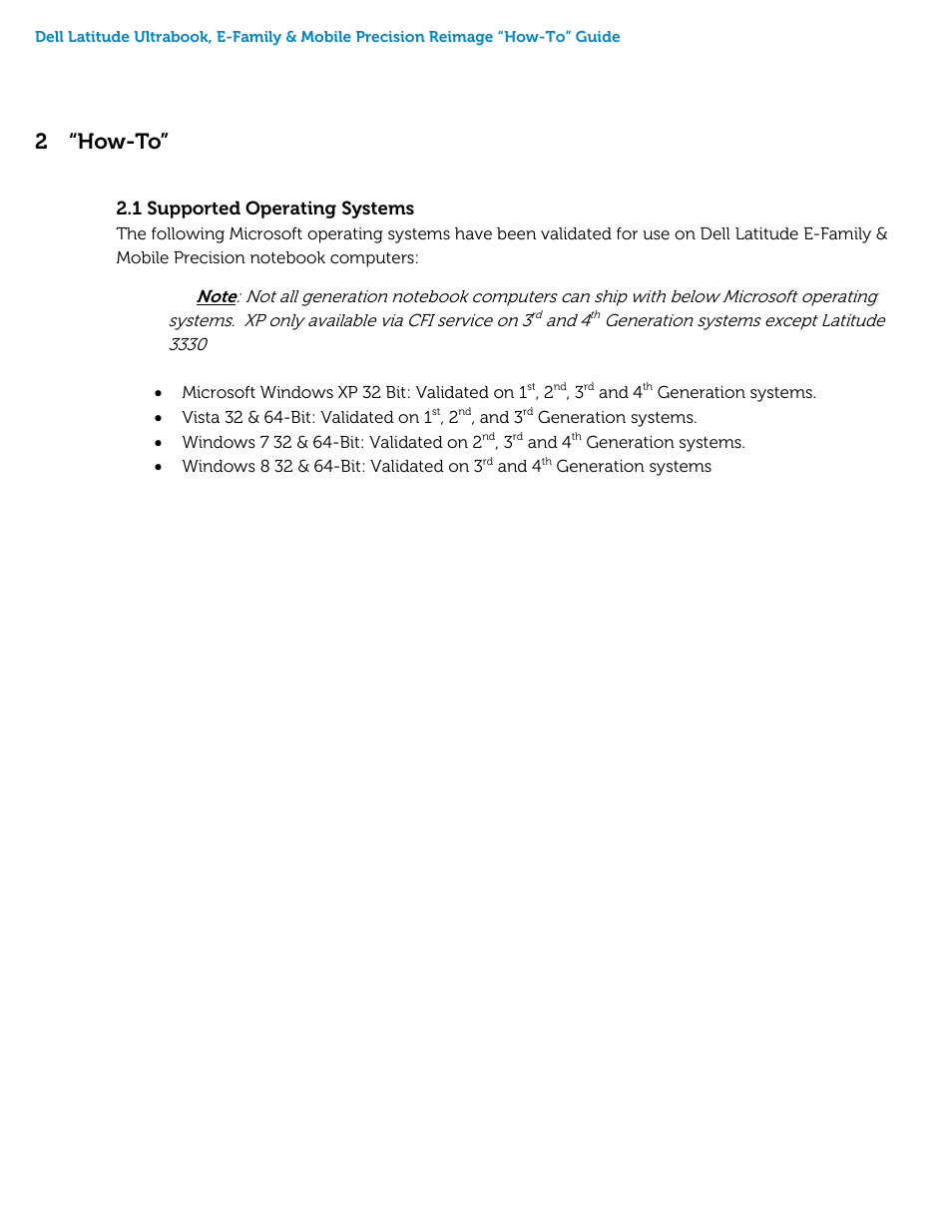 2 “how-to, Supported operating systems | Dell Precision M4600 (Early 2011) User Manual | Page 5 / 45