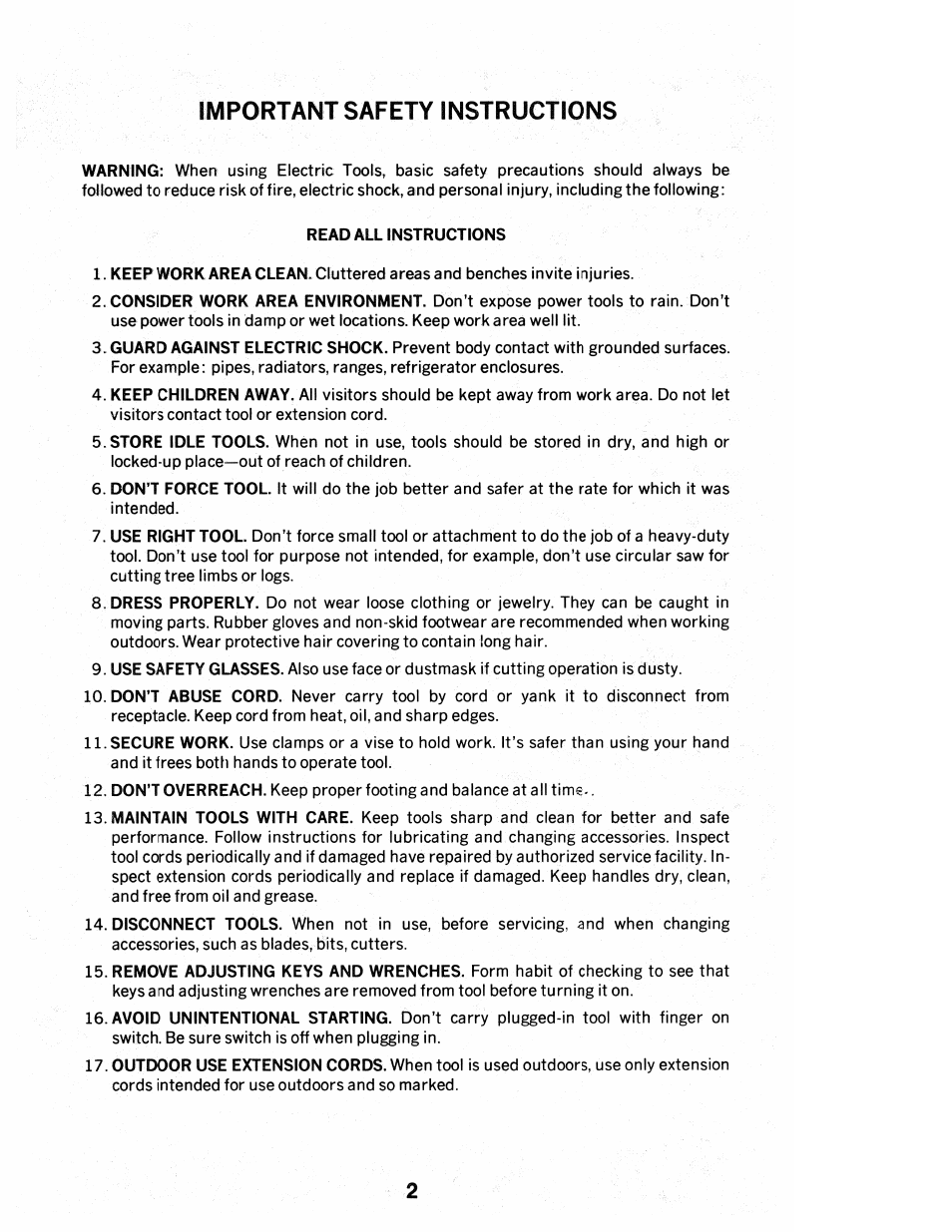 Important safety instructions | Black & Decker cat 3027-90 User Manual | Page 2 / 12