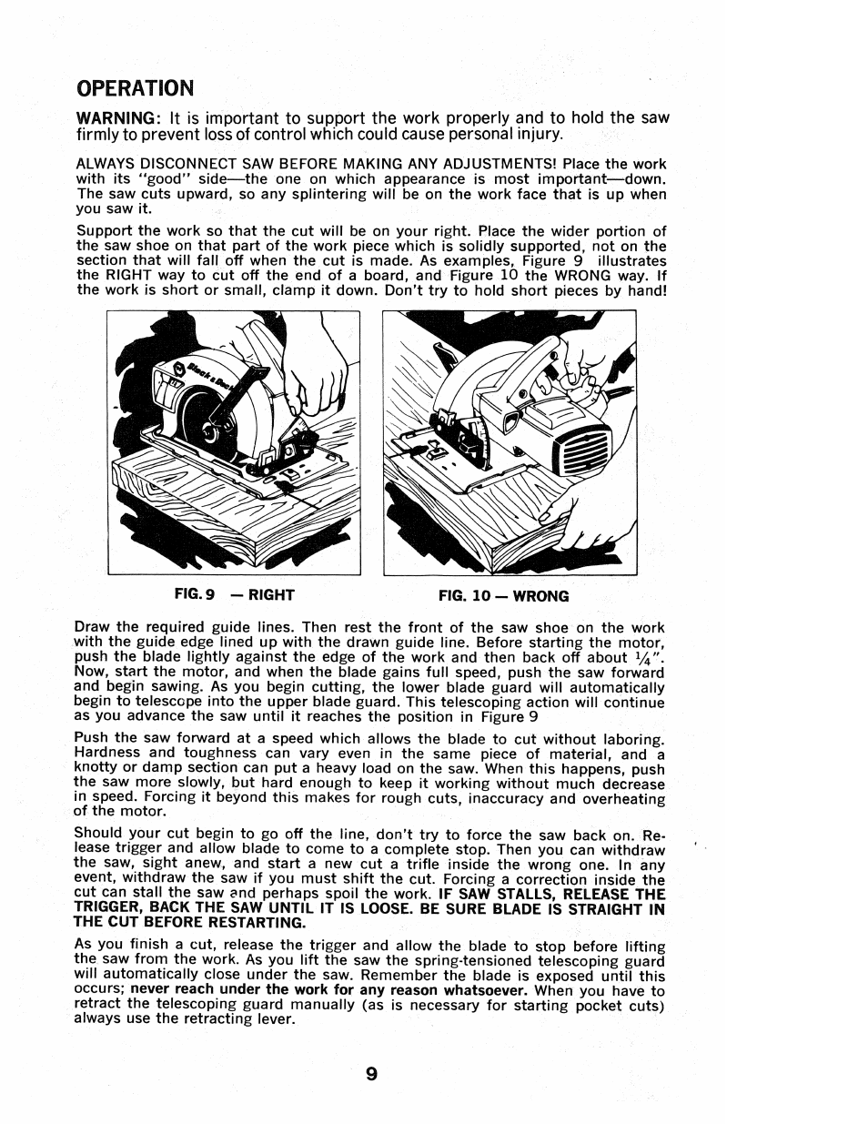 Operation, Fig. 10 - wrong | Black & Decker cat 3027-90 User Manual | Page 9 / 12