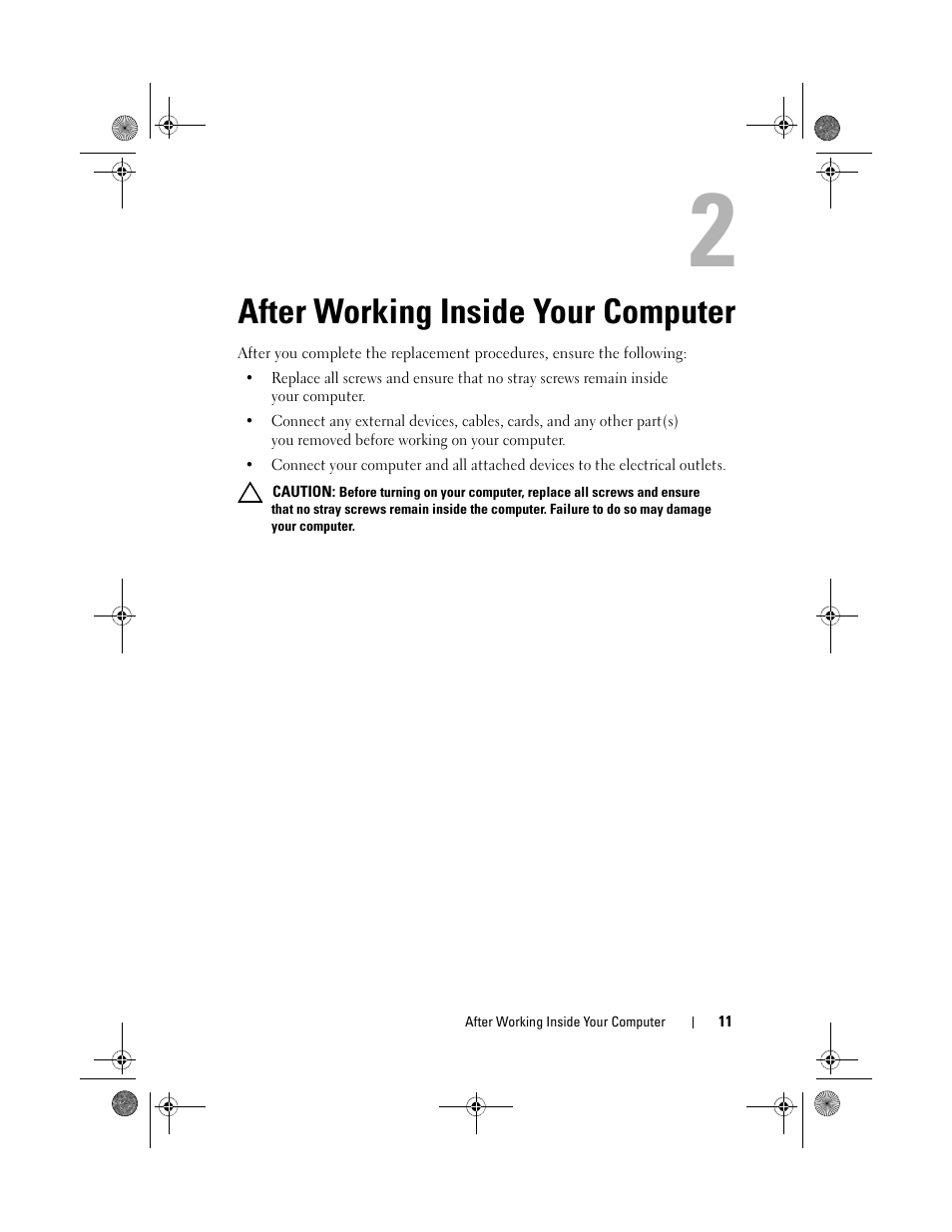 After working inside your computer | Dell Inspiron One 2330 (Mid 2012) User Manual | Page 11 / 140