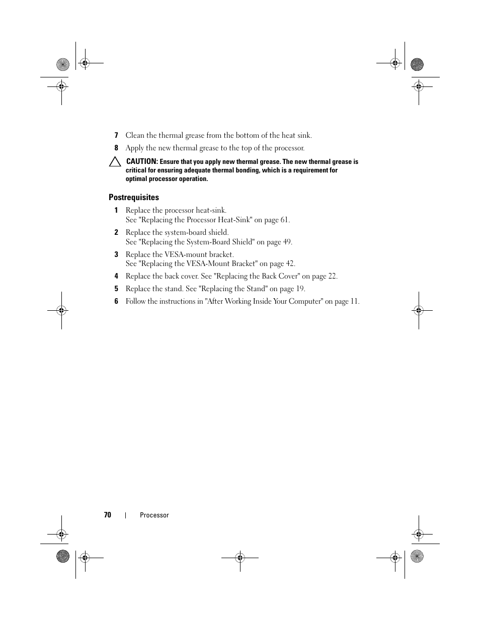 Postrequisites | Dell Inspiron One 2330 (Mid 2012) User Manual | Page 70 / 140