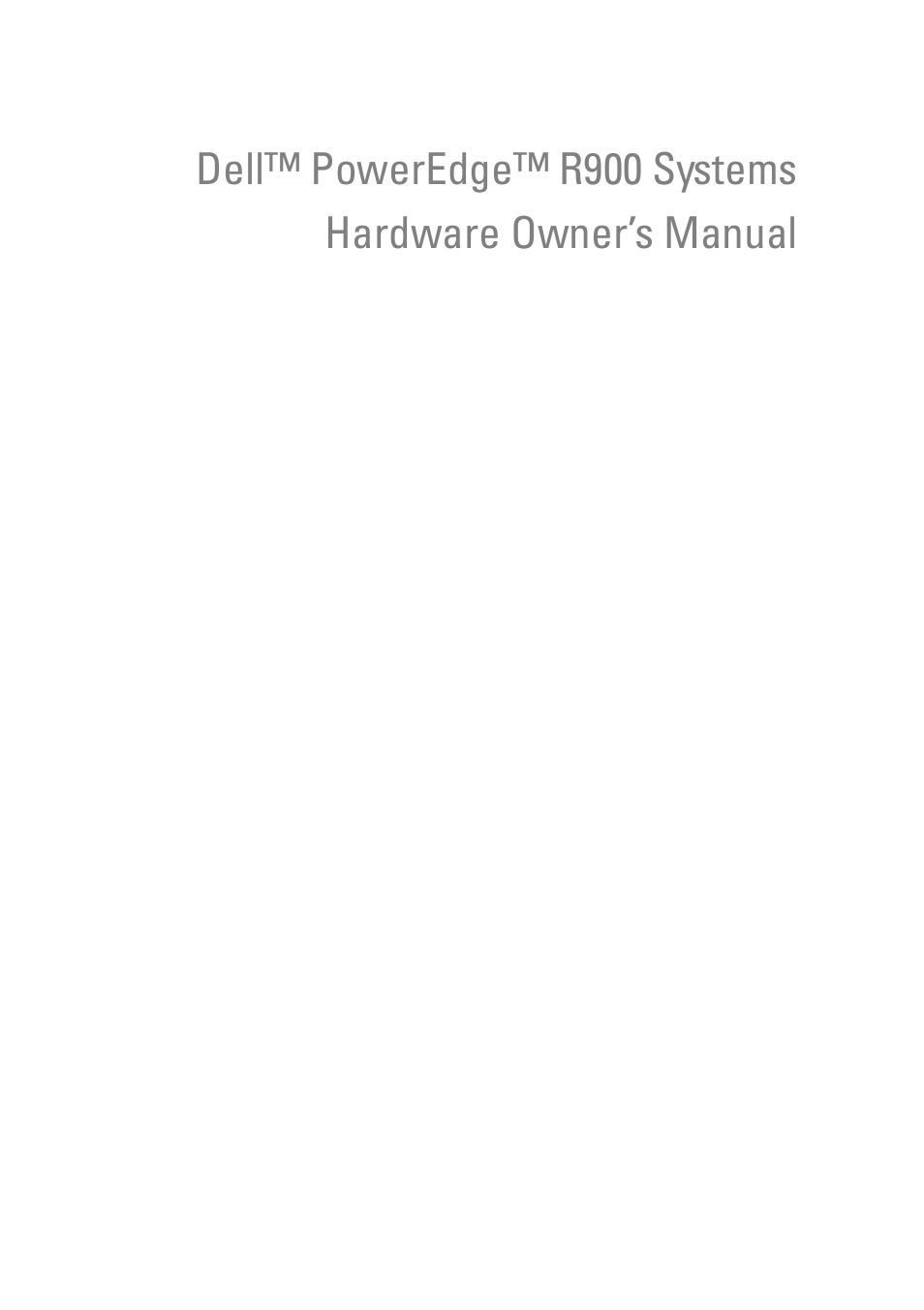 Dell PowerEdge R900 User Manual | 190 pages