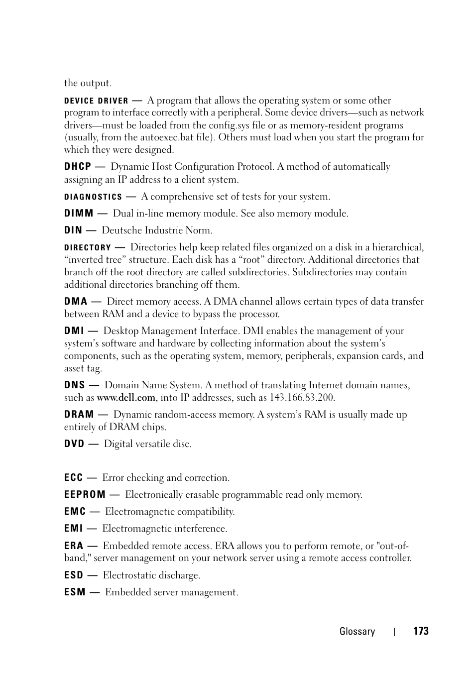 Dell PowerEdge R900 User Manual | Page 173 / 190