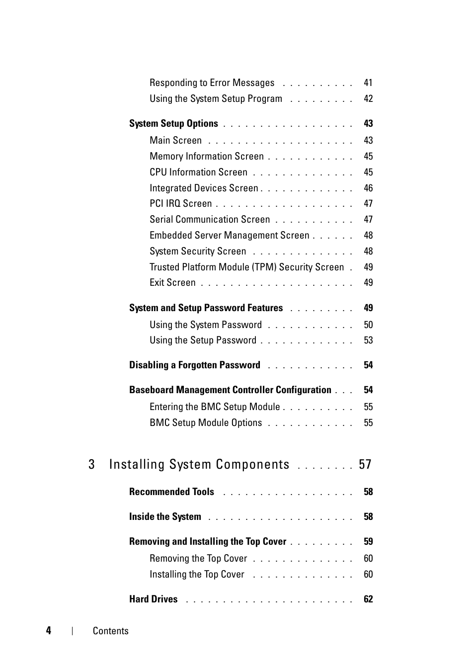 3 installing system components | Dell PowerEdge R900 User Manual | Page 4 / 190