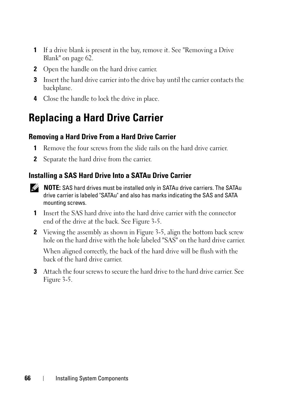 Replacing a hard drive carrier, Removing a hard drive from a hard drive carrier | Dell PowerEdge R900 User Manual | Page 66 / 190