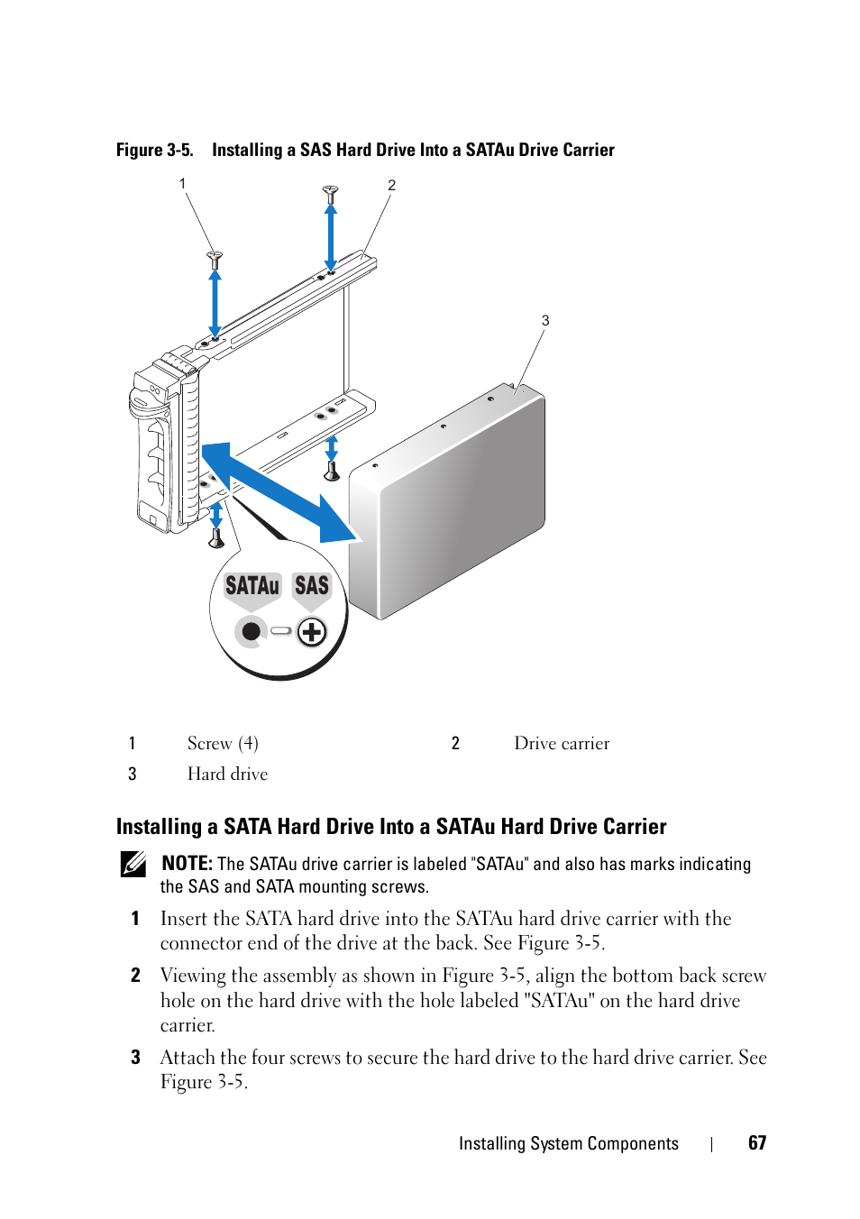 Figure 3-5, In figure 3-5, Satau sas | Dell PowerEdge R900 User Manual | Page 67 / 190