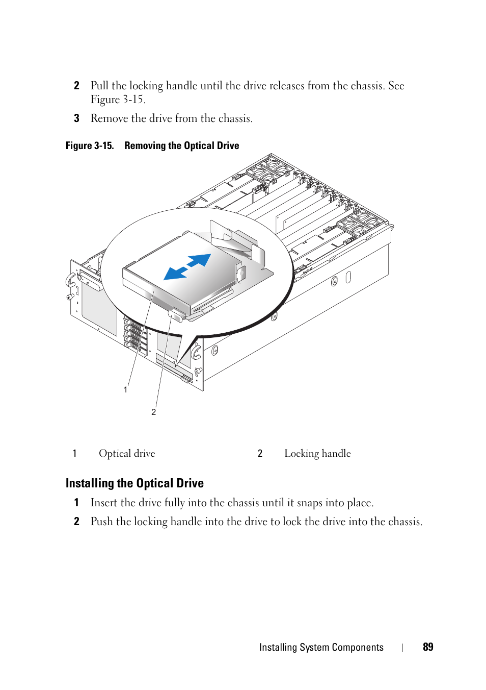 Installing the optical drive | Dell PowerEdge R900 User Manual | Page 89 / 190