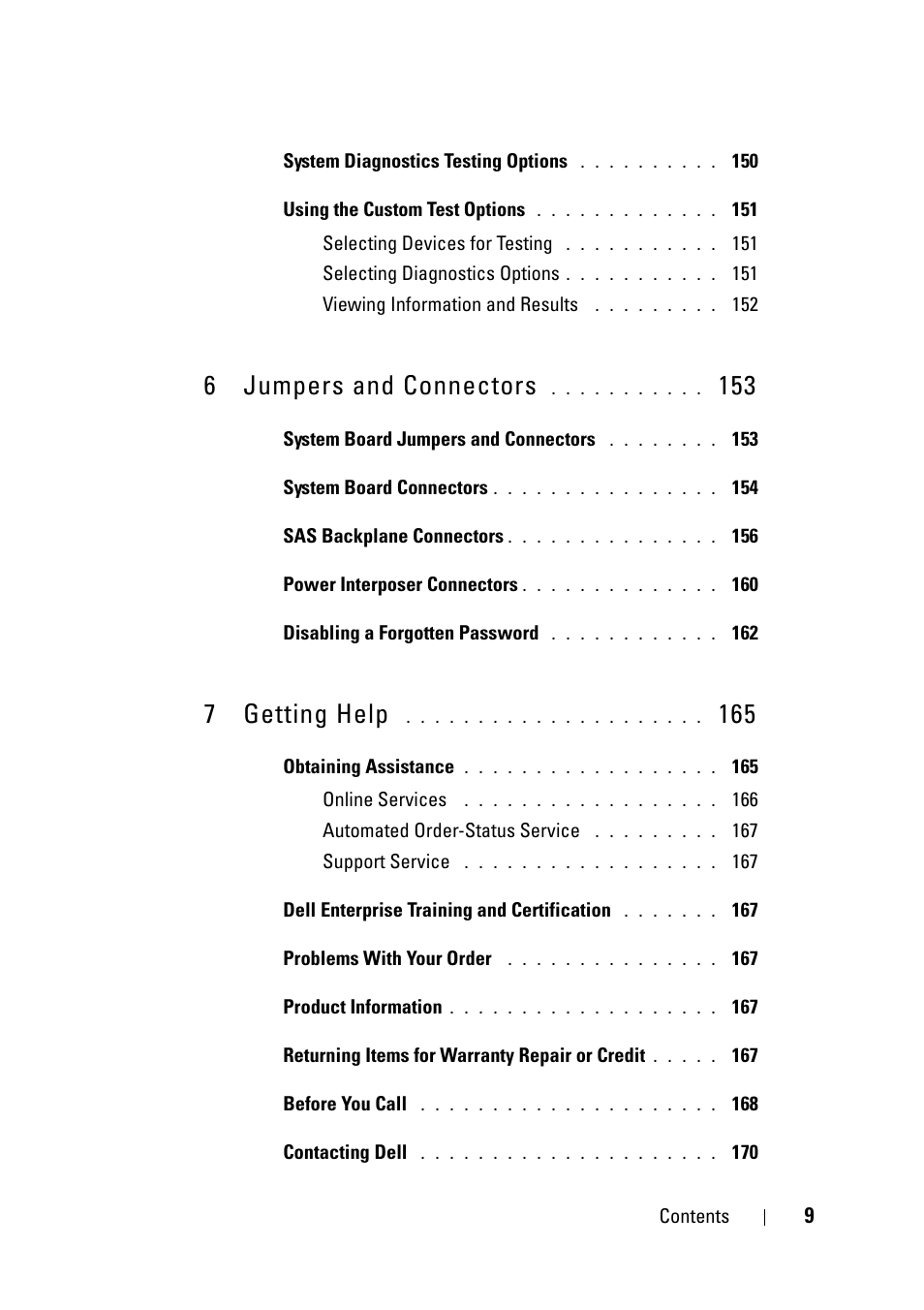 6 jumpers and connectors, 7 getting help | Dell PowerEdge R900 User Manual | Page 9 / 190