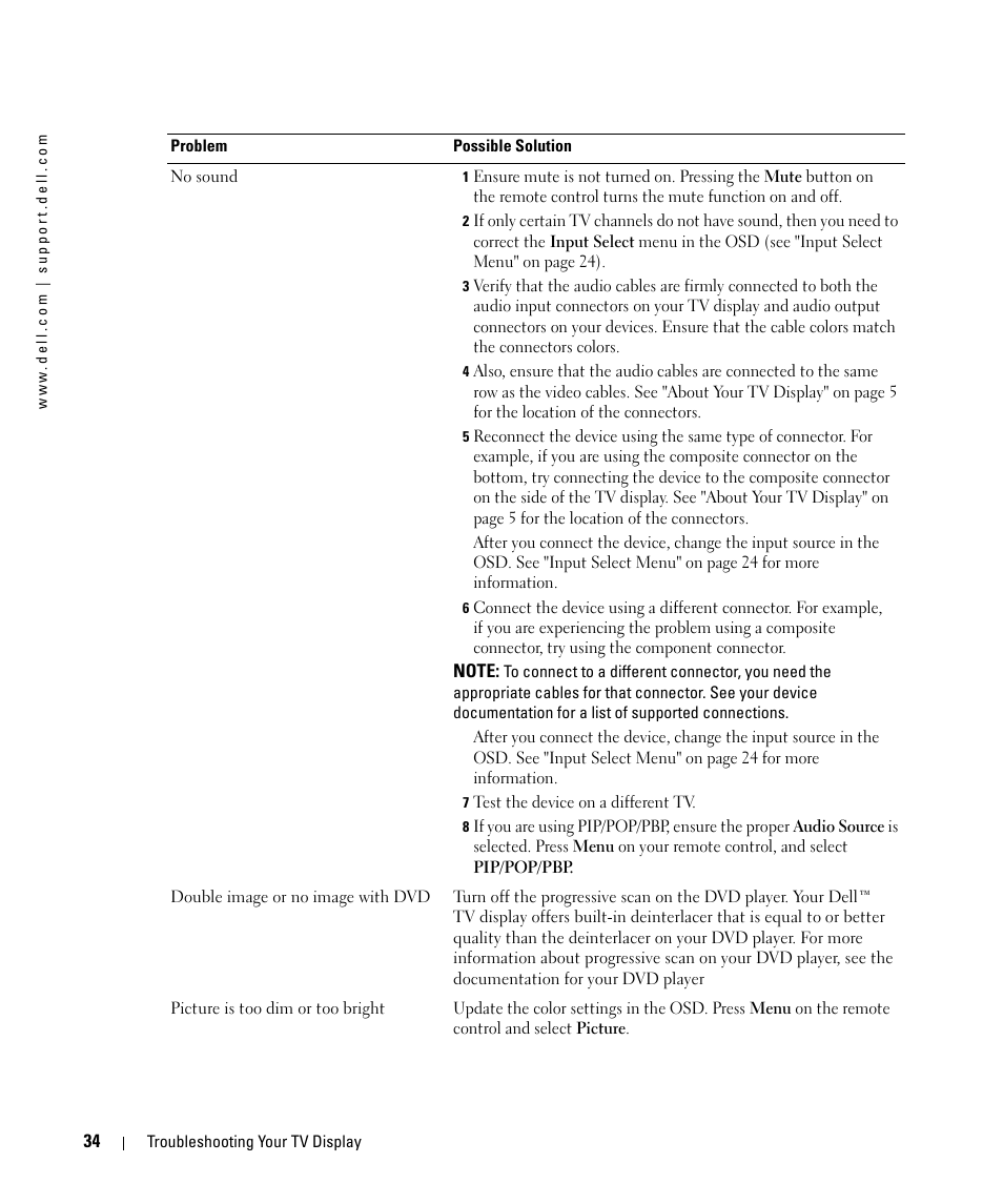 Dell W1900 User Manual | Page 34 / 44