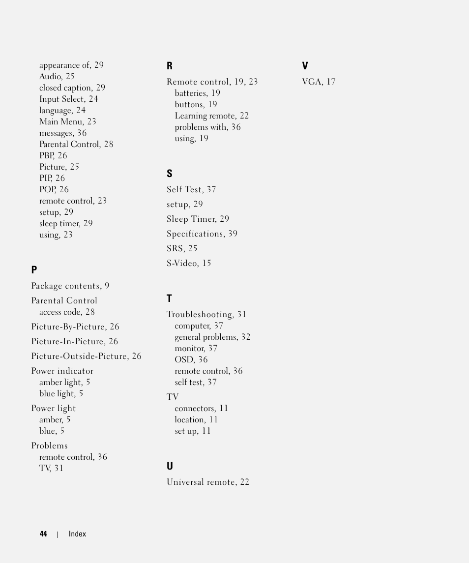 Dell W1900 User Manual | Page 44 / 44