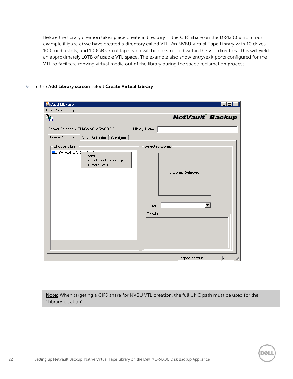 Dell PowerVault DR6000 User Manual | Page 22 / 63