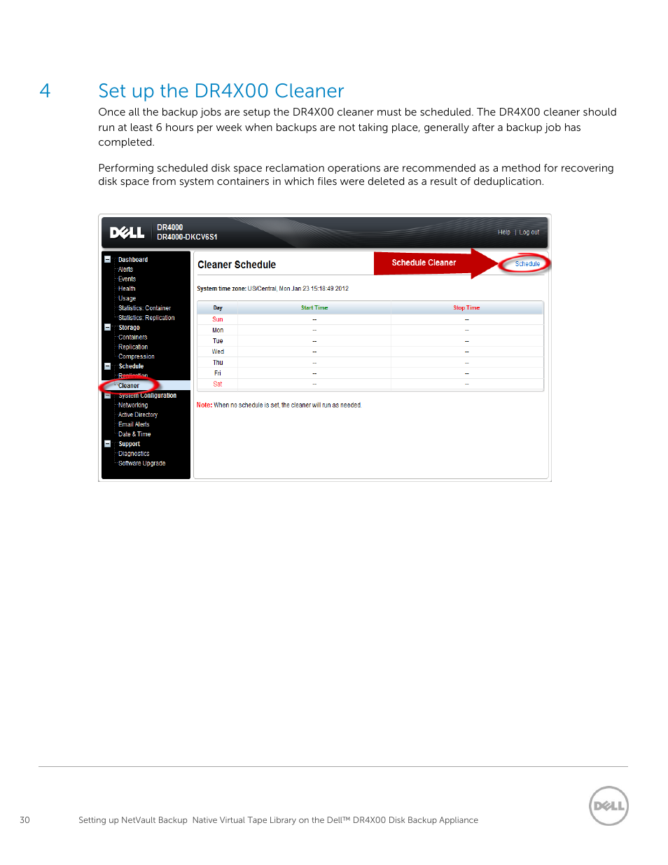 Set up the dr4x00 cleaner, 4set up the dr4x00 cleaner | Dell PowerVault DR6000 User Manual | Page 30 / 63