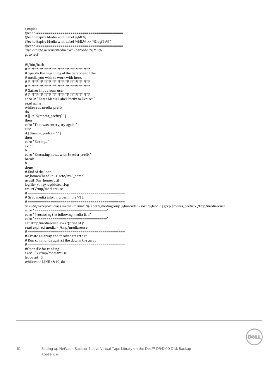 Linux /unix platform | Dell PowerVault DR6000 User Manual | Page 61 / 63