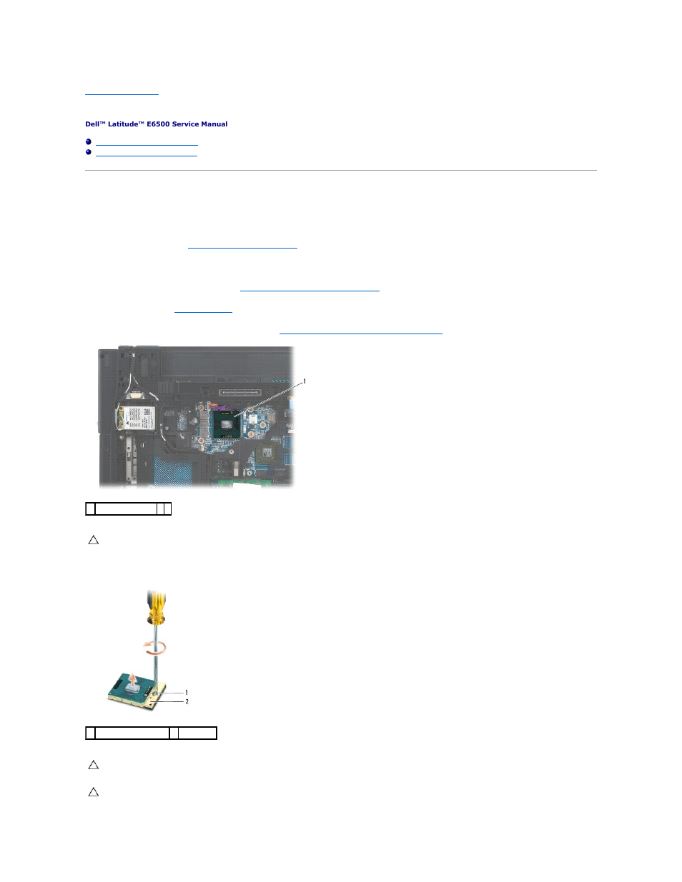 Processor module, Removing the processor module | Dell Latitude E6500 (Mid 2008) User Manual | Page 12 / 72