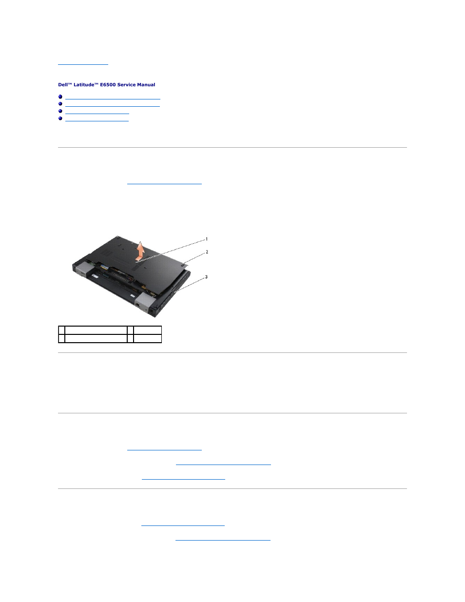 Base assembly, Removing the bottom of the base assembly, Replacing the bottom of the base assembly | Removing the base assembly, Replacing the base assembly | Dell Latitude E6500 (Mid 2008) User Manual | Page 2 / 72