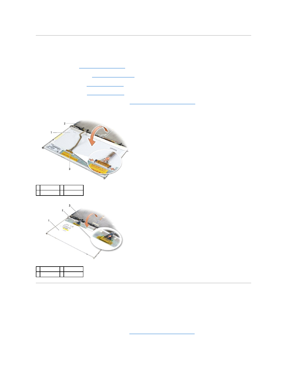 Removing the display cover, Replacing the display cover | Dell Latitude E6500 (Mid 2008) User Manual | Page 27 / 72