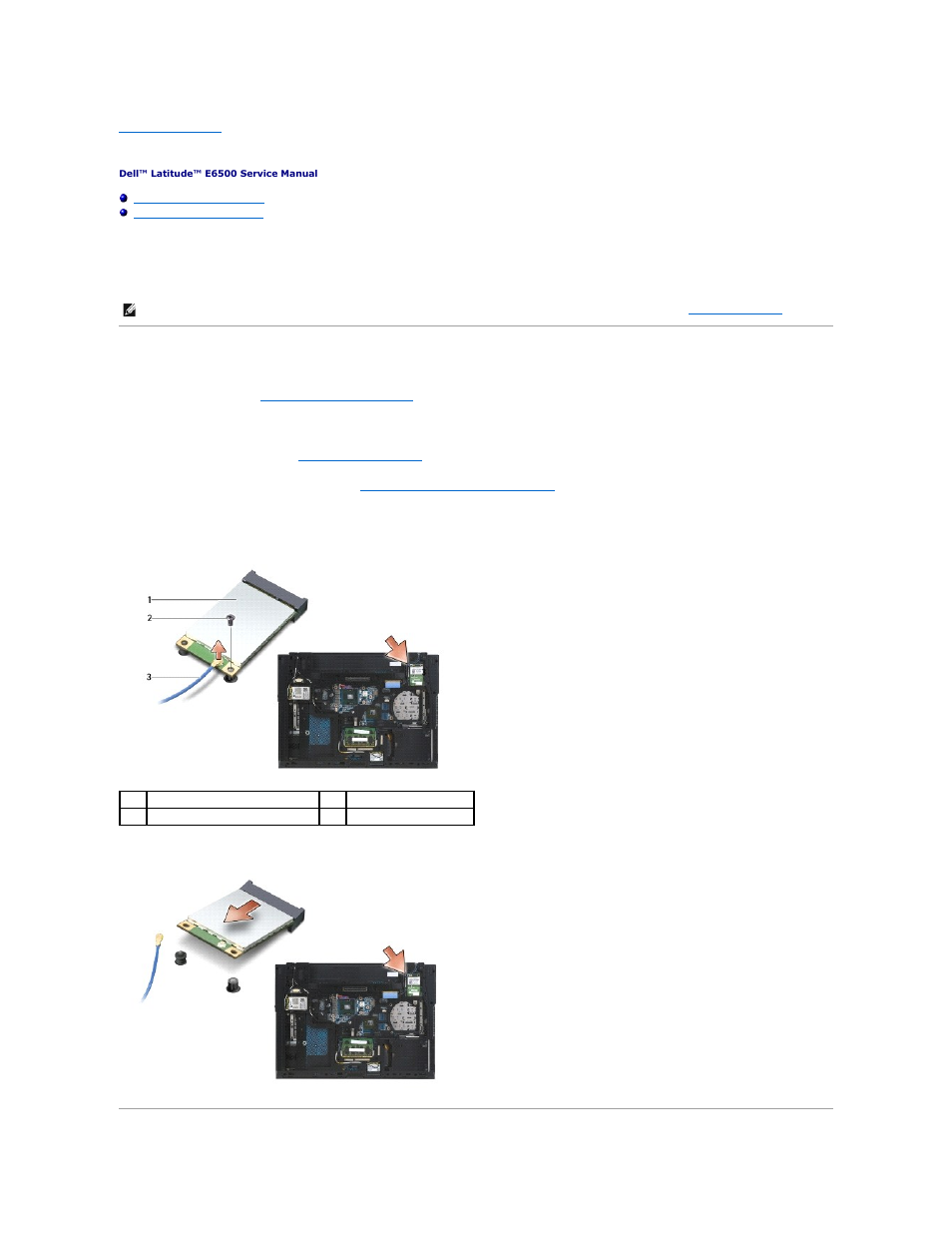 Wpan/uwb cards, Removing a wpan/uwb card | Dell Latitude E6500 (Mid 2008) User Manual | Page 69 / 72