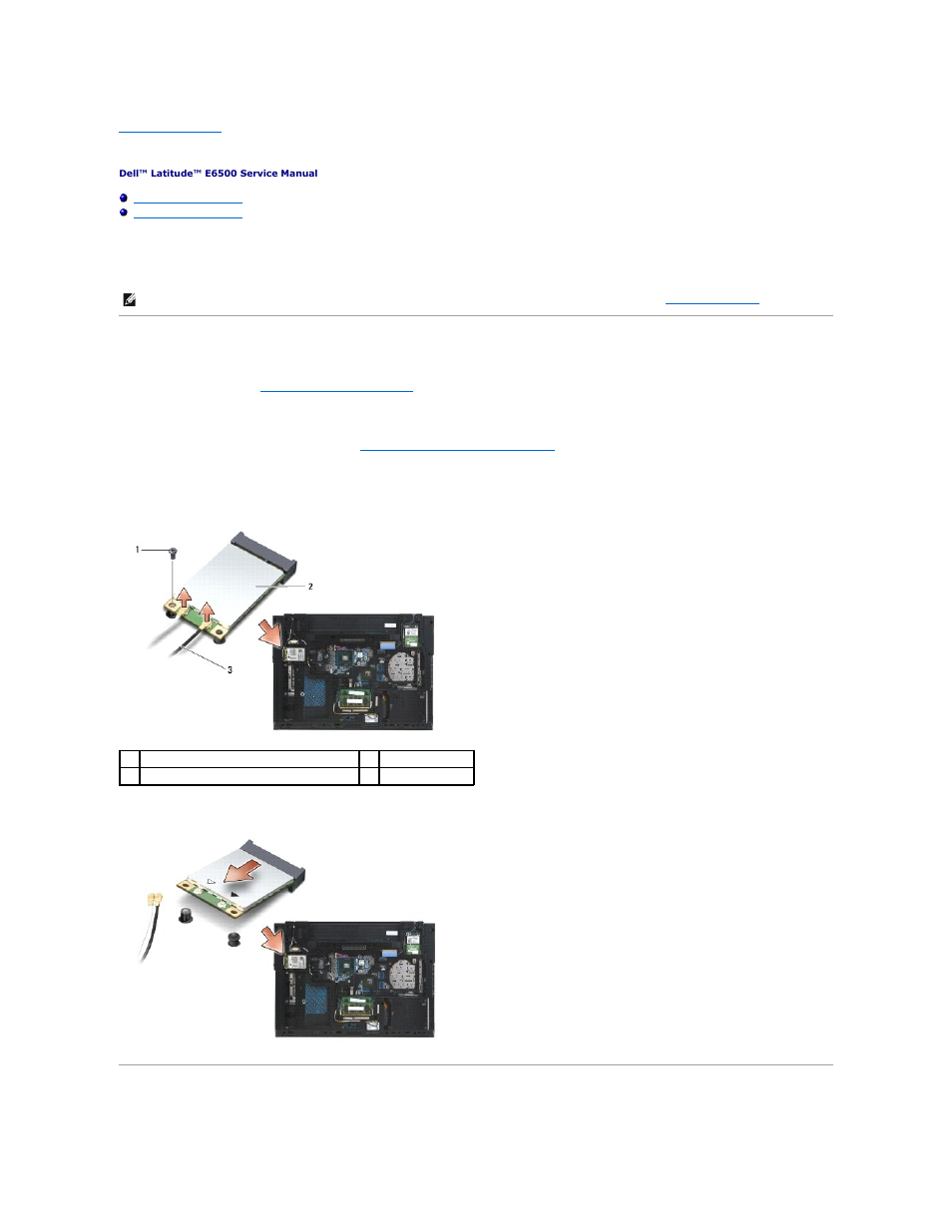 Wwan card, Removing a wwan card, Replacing a wwan card | Dell Latitude E6500 (Mid 2008) User Manual | Page 71 / 72