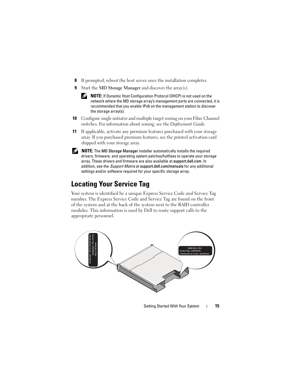 Locating your service tag | Dell POWERVAULT MD3620F User Manual | Page 17 / 90