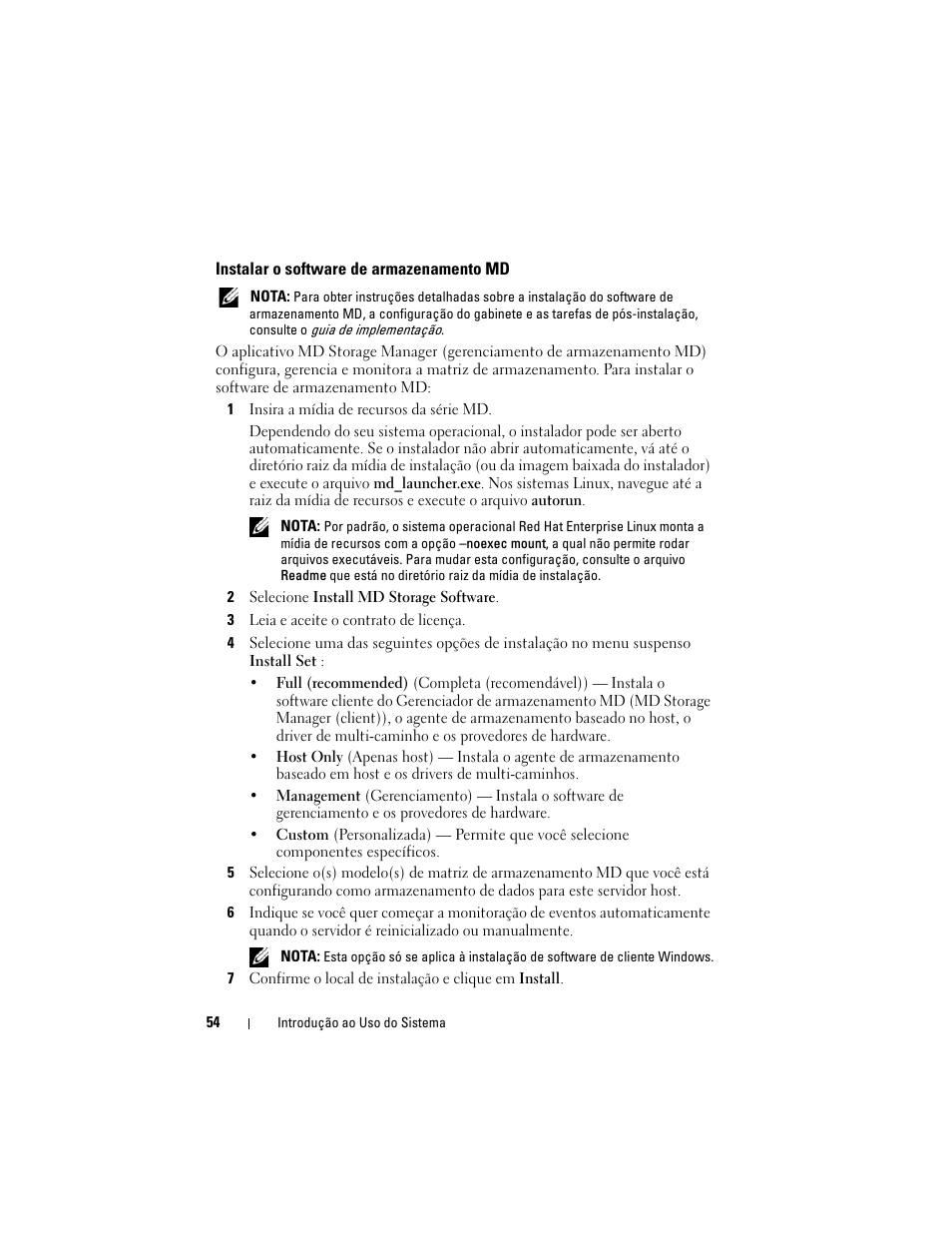 Instalar o software de armazenamento md | Dell POWERVAULT MD3620F User Manual | Page 56 / 90