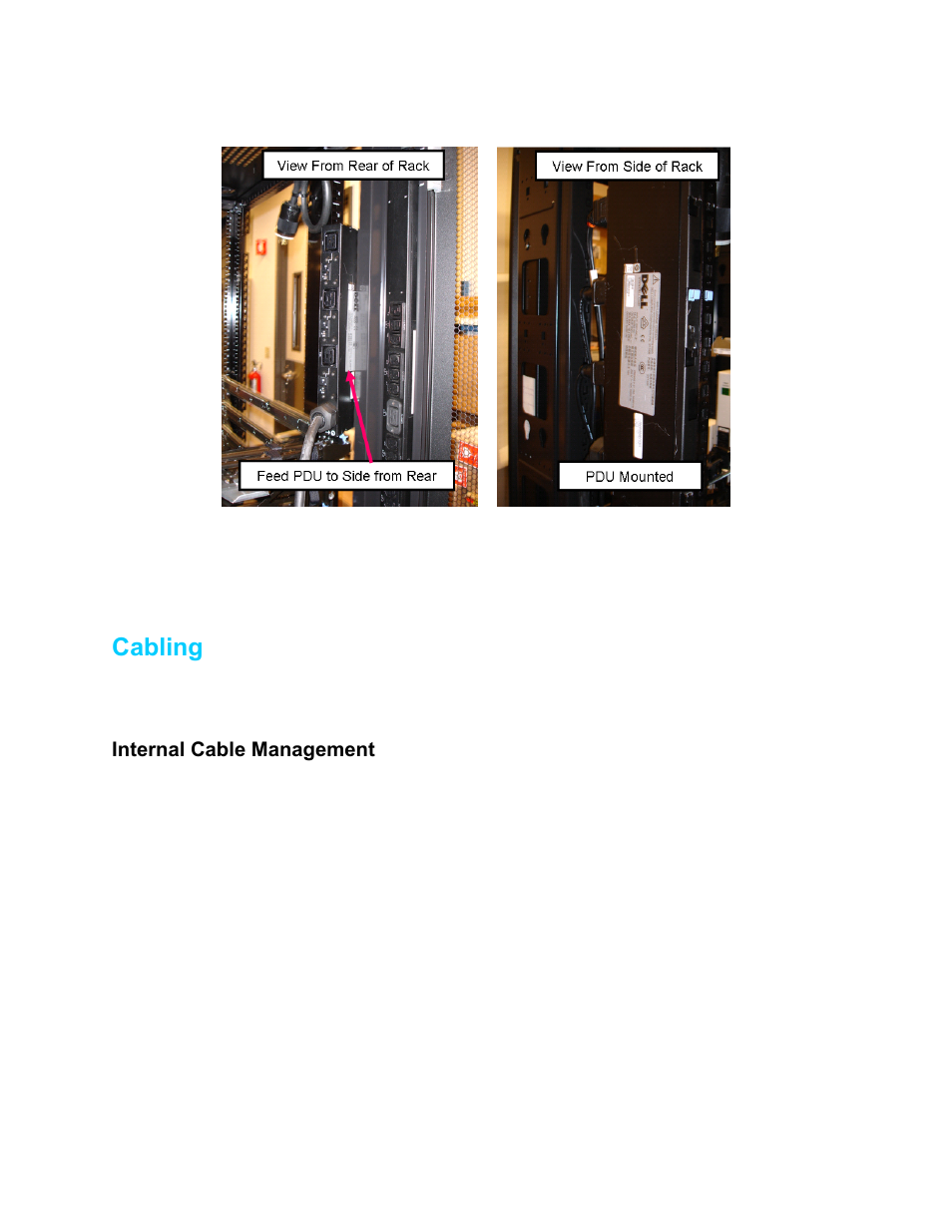 Cabling, Internal cable management | Dell PowerEdge Rack Enclosure 4620S User Manual | Page 14 / 17