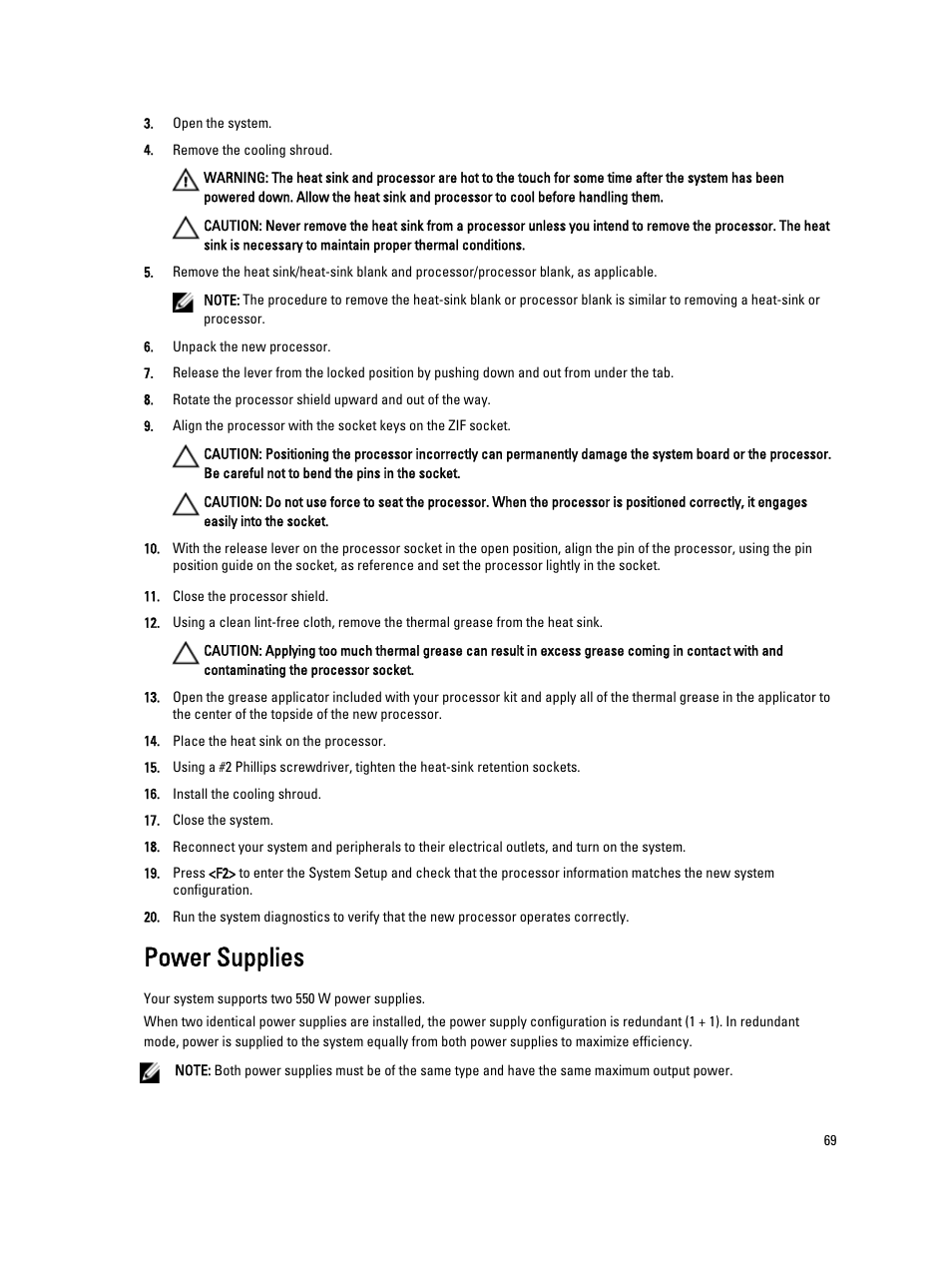 Power supplies | Dell PowerVault DX6104 User Manual | Page 69 / 123