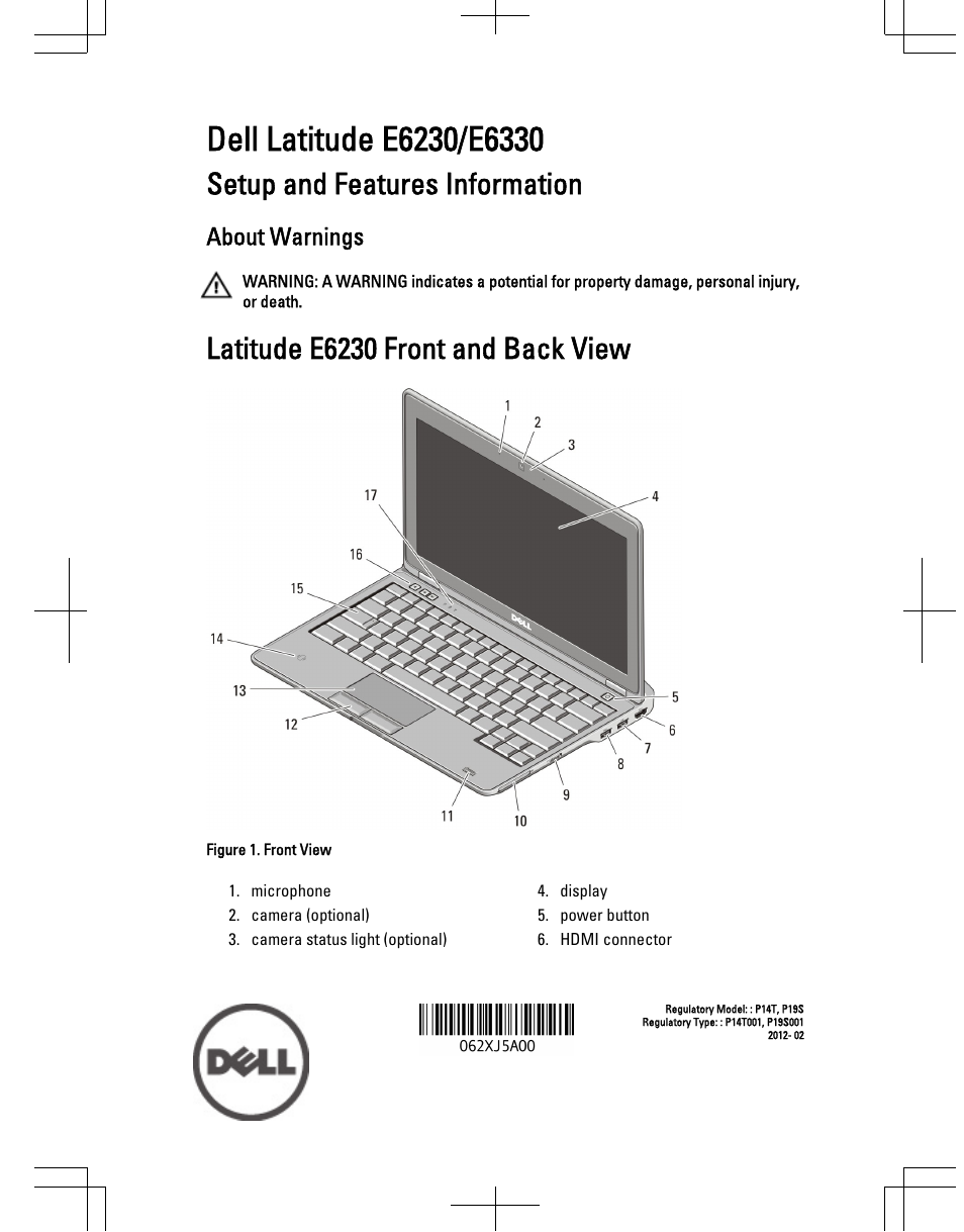 Dell Latitude E6230 (Mid 2012) User Manual | 8 pages