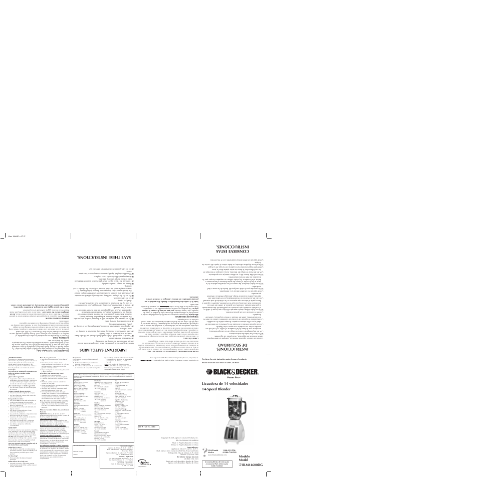 Black & Decker BLM14600DG User Manual | 2 pages