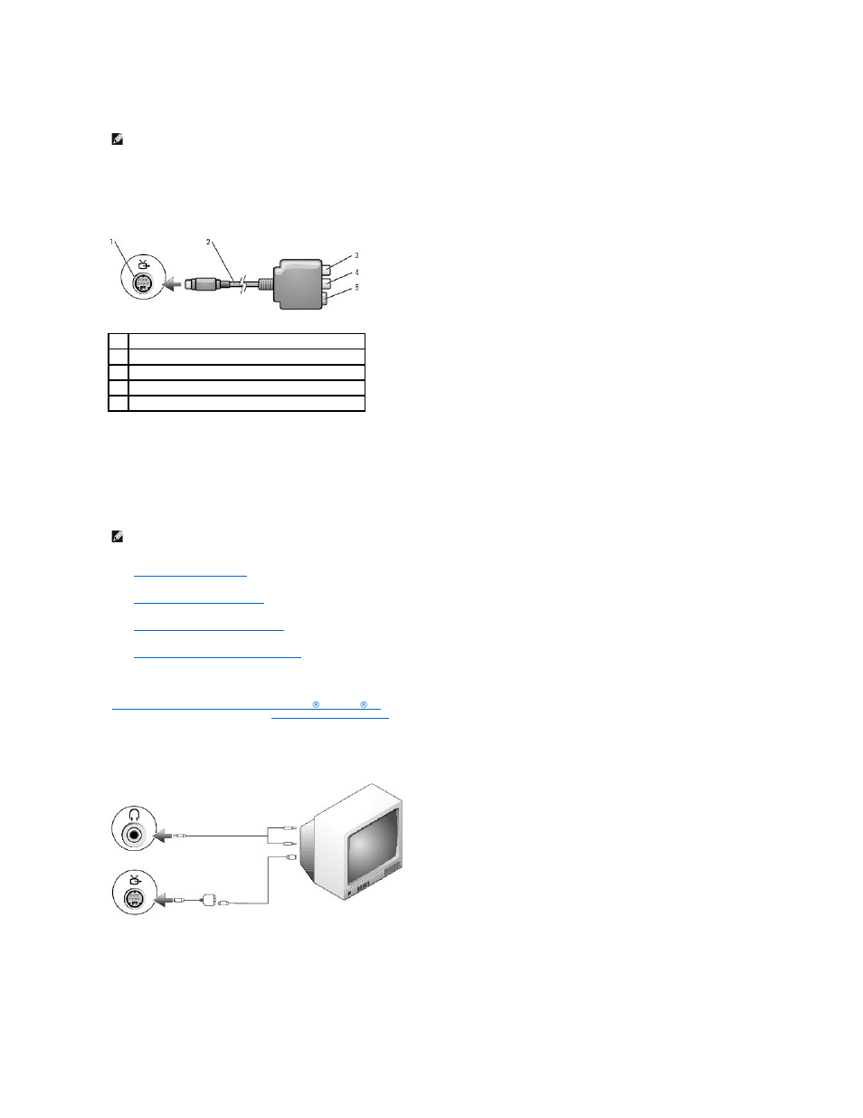 Connecting your computer to a tv or audio device, S-video and standard audio | Dell Latitude D810 User Manual | Page 21 / 117