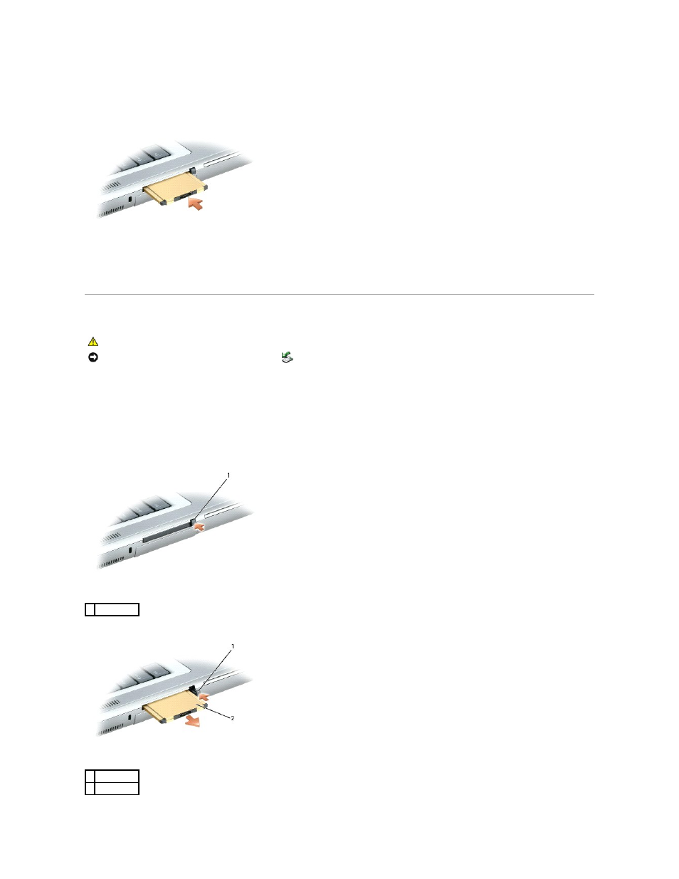 Removing a pc card or blank, To remove the blank, see | Dell Latitude D810 User Manual | Page 68 / 117