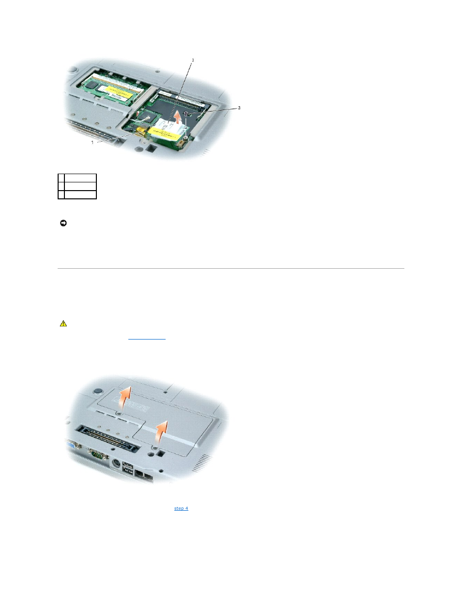 Mini pci card, If a modem is not already installed, go to, Step 4 | Dell Latitude D810 User Manual | Page 95 / 117