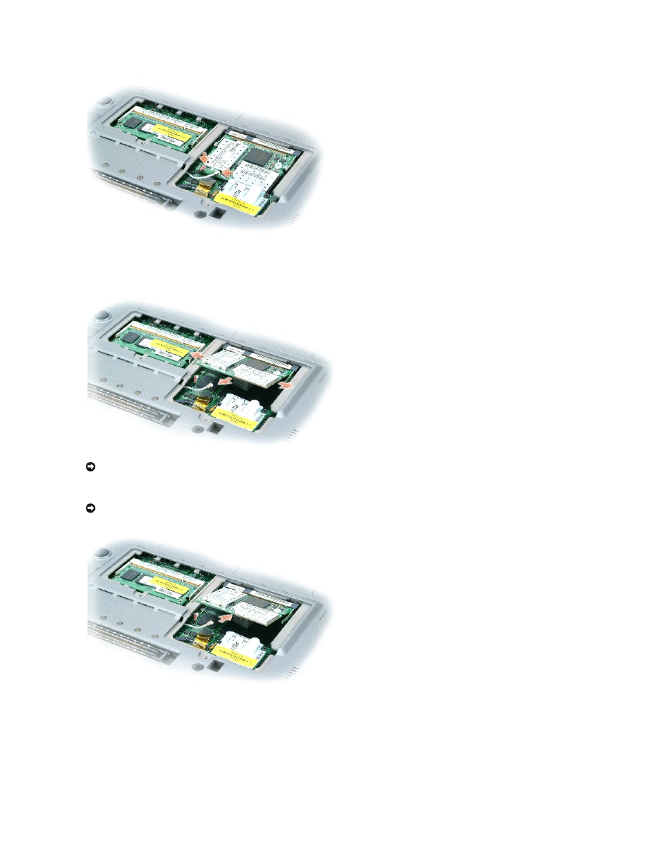 If a mini pci card is not already installed, go to, Step 4 | Dell Latitude D810 User Manual | Page 96 / 117