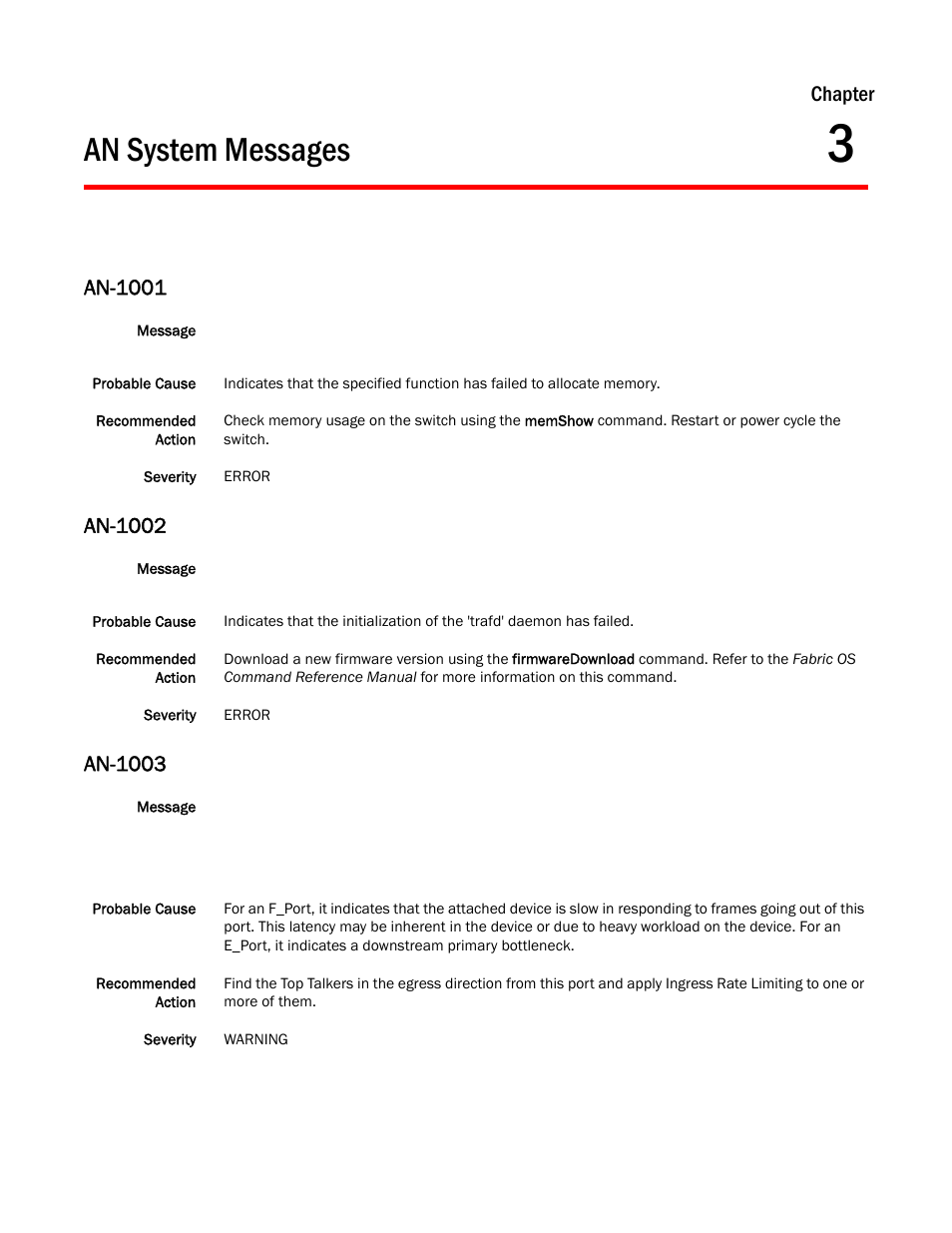 An system messages, Chapter 3, An-1001 | An-1002, An-1003, Chapter | Dell POWEREDGE M1000E User Manual | Page 113 / 842