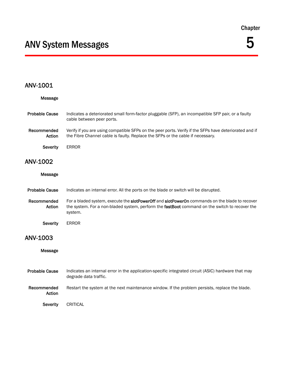 Anv system messages, Chapter 5, Anv-1001 | Anv-1002, Anv-1003, Chapter | Dell POWEREDGE M1000E User Manual | Page 129 / 842
