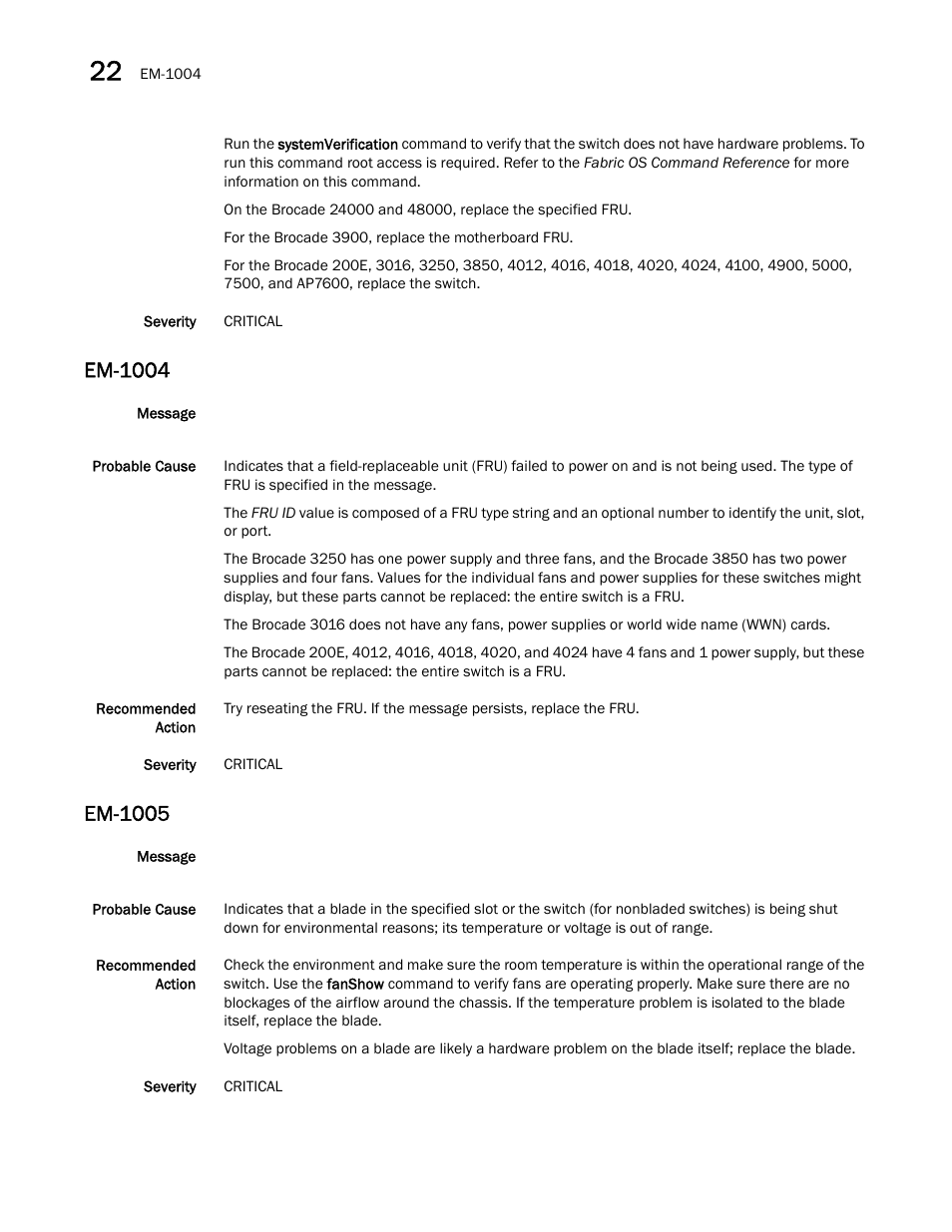 Em-1004, Em-1005 | Dell POWEREDGE M1000E User Manual | Page 226 / 842
