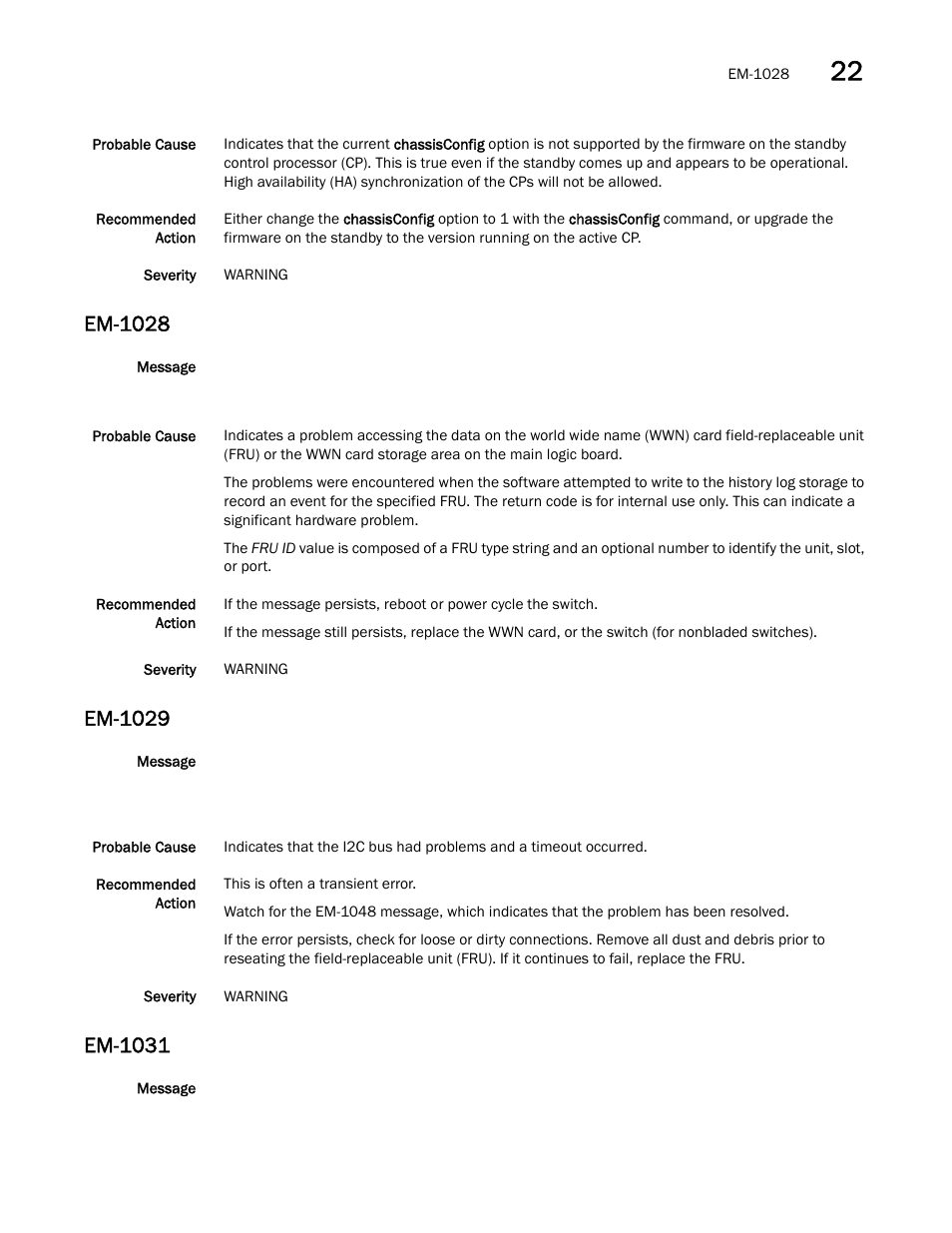 Em-1028, Em-1029, Em-1031 | Dell POWEREDGE M1000E User Manual | Page 231 / 842