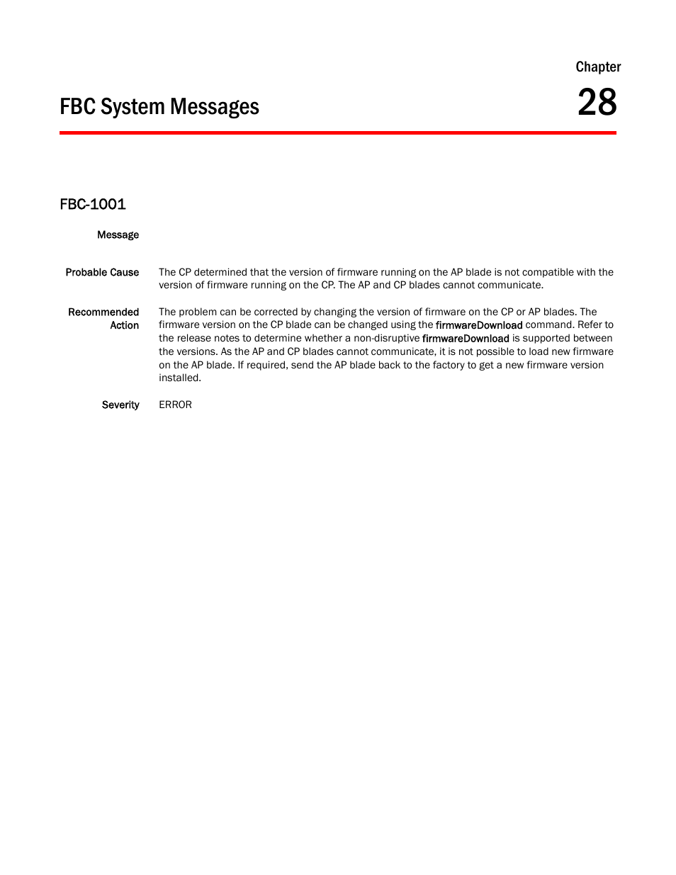 Fbc system messages, Chapter 28, Fbc-1001 | Dell POWEREDGE M1000E User Manual | Page 271 / 842
