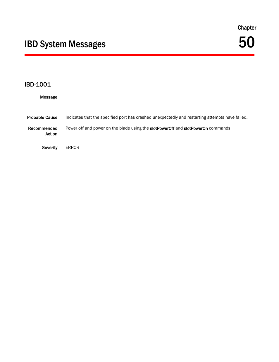 Ibd system messages, Chapter 50, Ibd-1001 | Dell POWEREDGE M1000E User Manual | Page 469 / 842