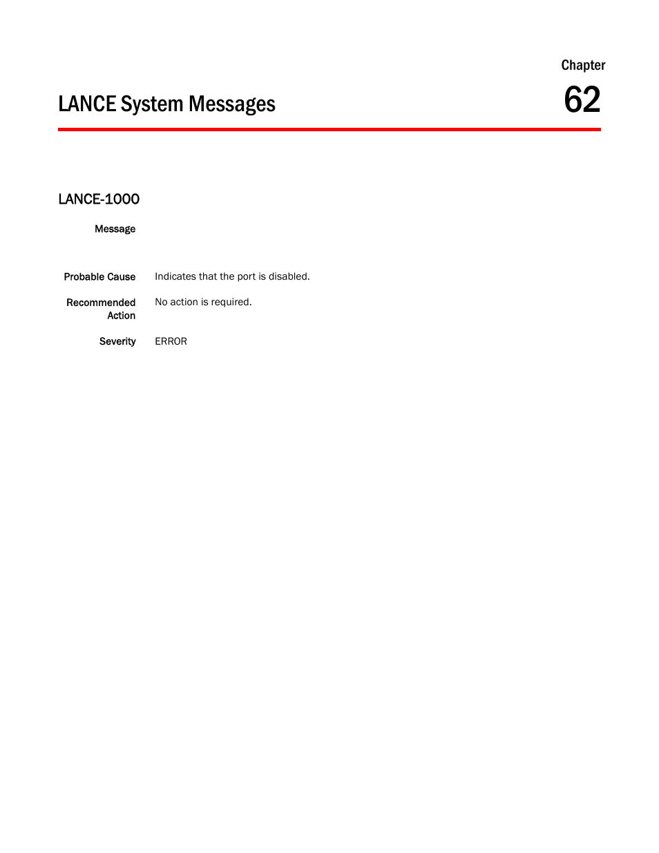 Lance system messages, Chapter 62, Lance-1000 | Dell POWEREDGE M1000E User Manual | Page 497 / 842