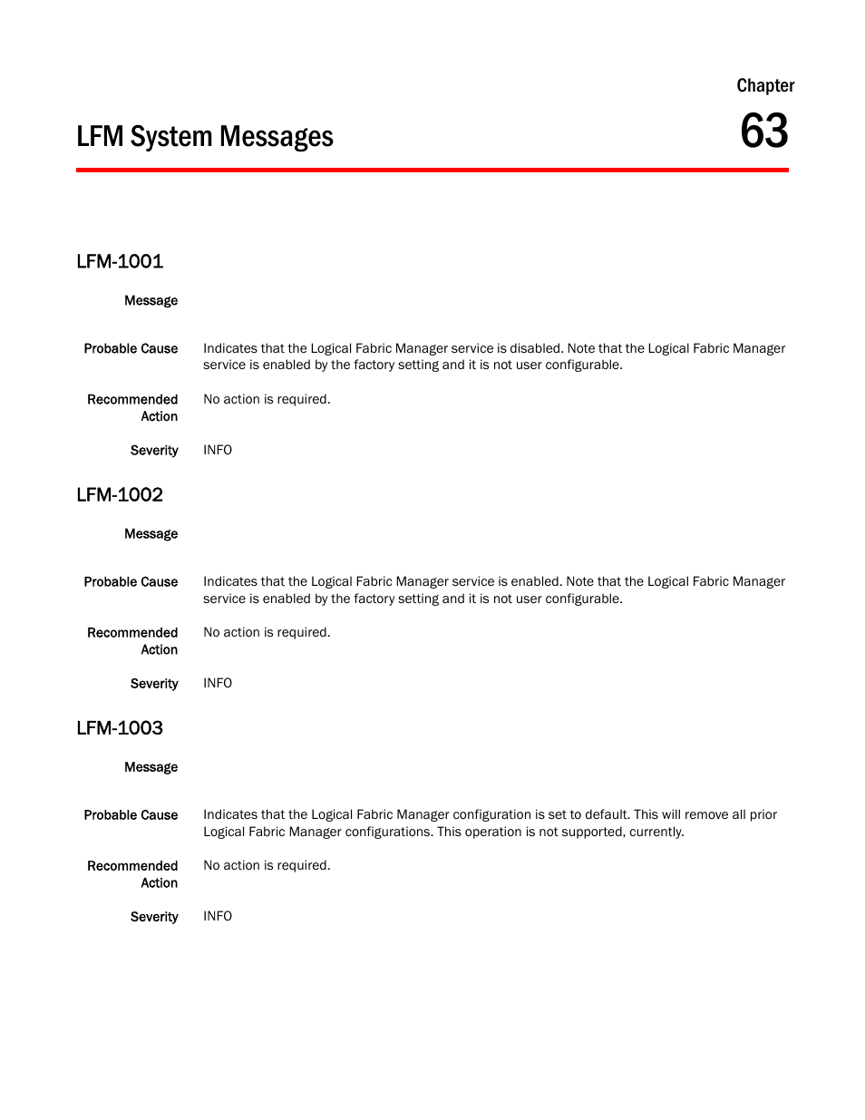 Lfm system messages, Chapter 63, Lfm-1001 | Lfm-1002, Lfm-1003, Chapter | Dell POWEREDGE M1000E User Manual | Page 499 / 842